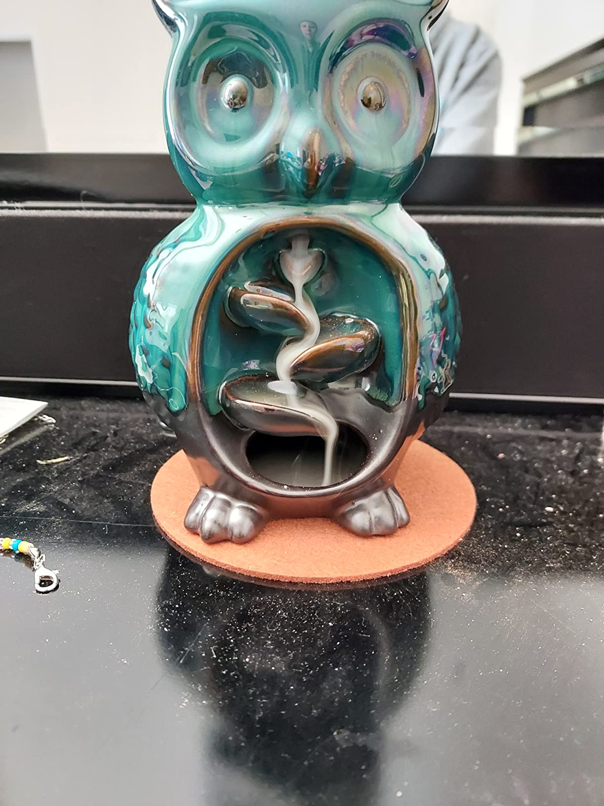 Backflow Incense Burner Holder Owl Shape Porcelain Waterfall Incense Holder | Home Decor With Incense Cone And Sticks Holder, Includes Incense Cones Mat, Tweezer, Gift Set customer photo 2