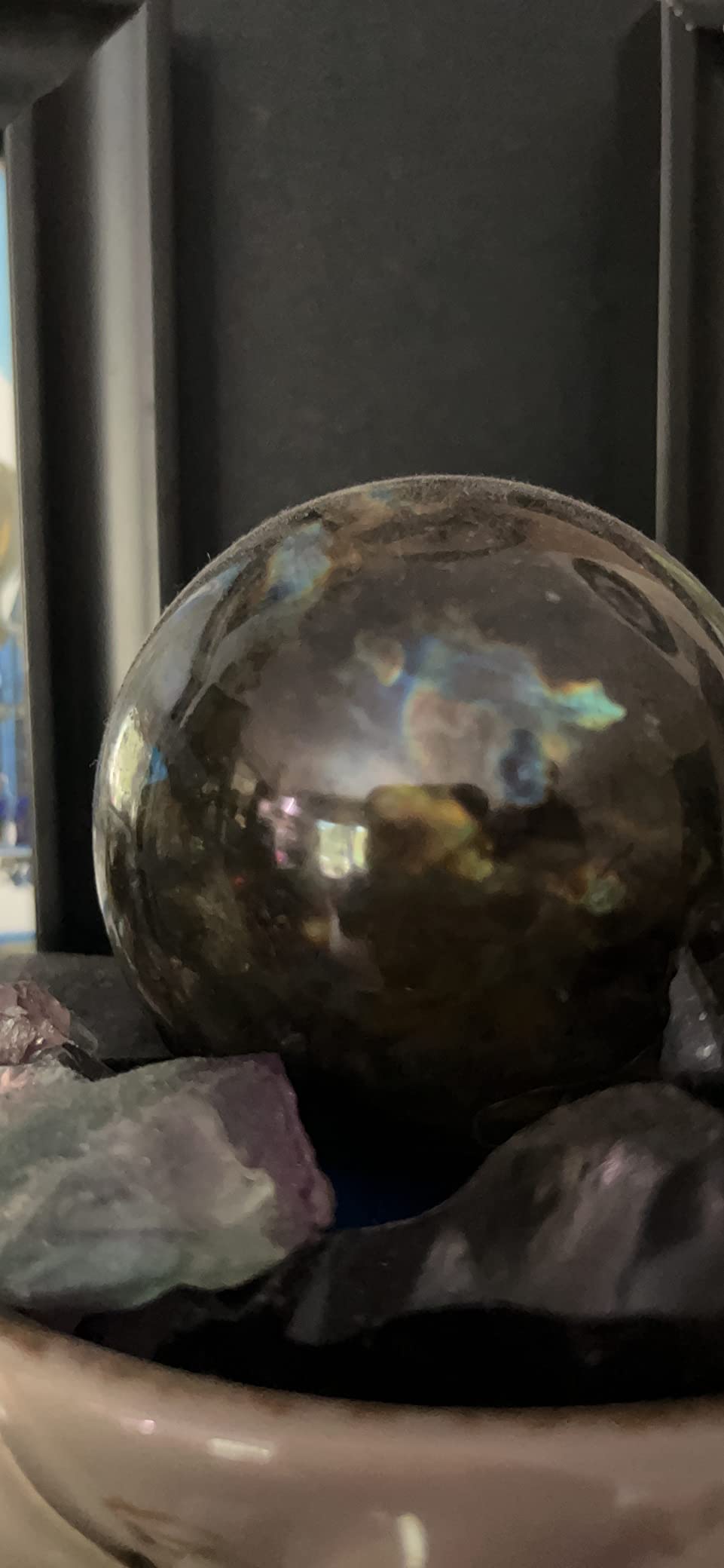 Acxico 1Pcs 60mm Natural Labradorite Quartz Sphere Quartz Crystal Ball Reiki Healing customer photo 1