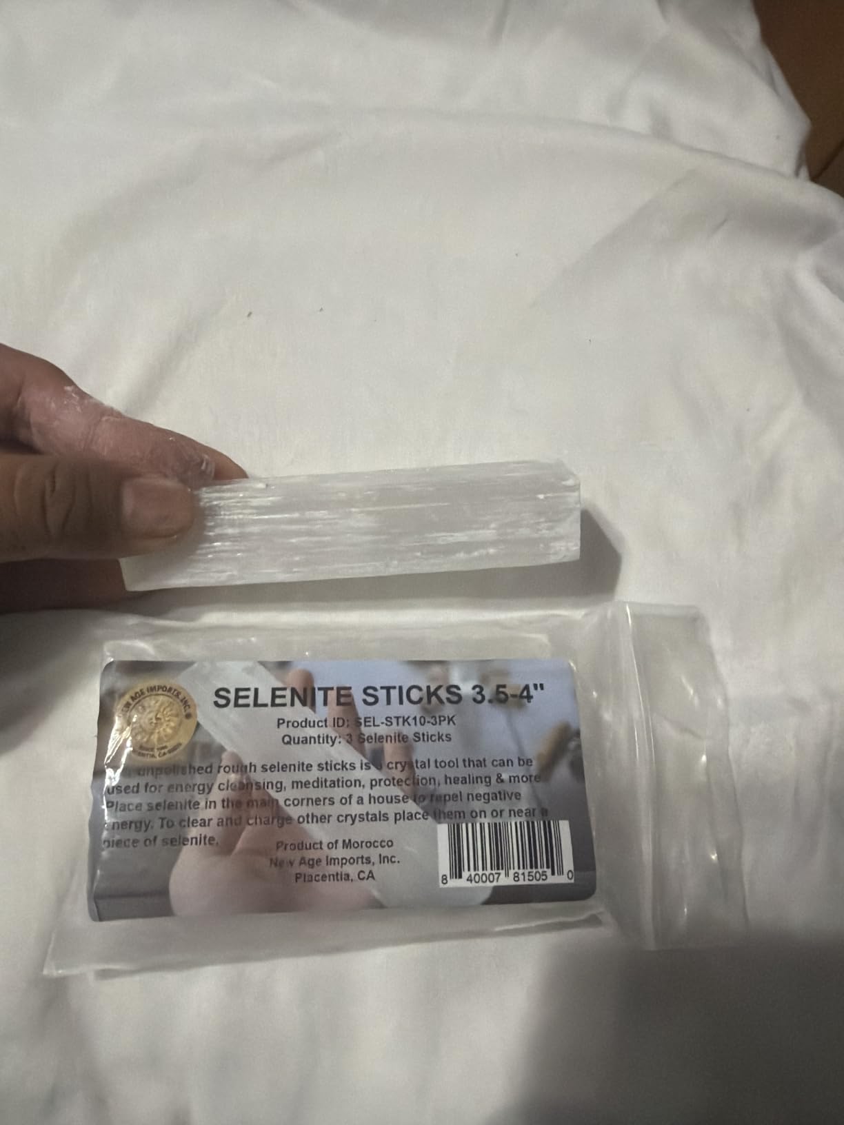 New Age Imports, Inc. Premium Quality Selenite Charging Plate 8x4