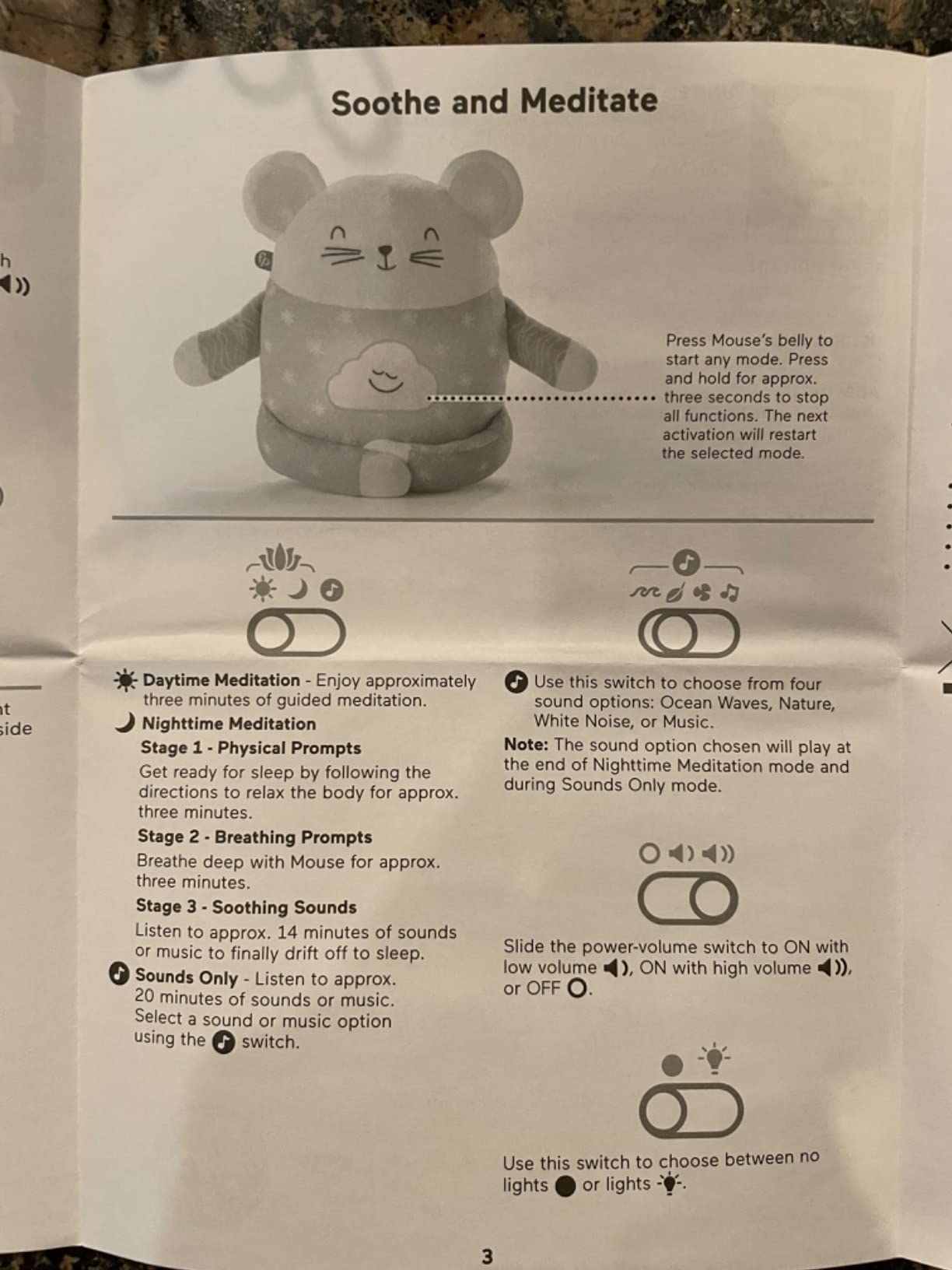 Fisher-Price Toddler Toy Meditation Mouse, Mindfulness Plush with Guided Relaxation Exercises, Music & Lights for Kids Ages 2+ Years customer photo 2
