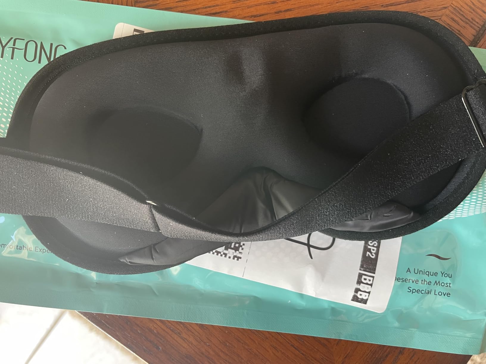 YFONG Weighted Sleep Mask for Women Men, 3D Light Blocking Eye Mask, Black | 4.2oz/120g, Pressure Relief, Zero Eye Pressure, Night Sleeping Mask, Adjustable Strap, Eye Cover, Blindfold for Travel, Nap customer photo 2