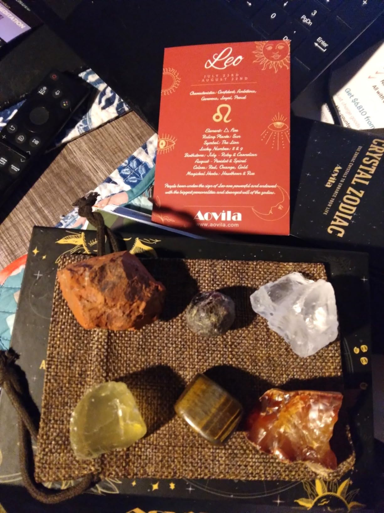 Leo Crystals Gift Set, Zodiac Signs Healing Crystals Birthstones with Horoscope Box Set Leo Astrology Crystals Healing Stones Gifts customer photo 1