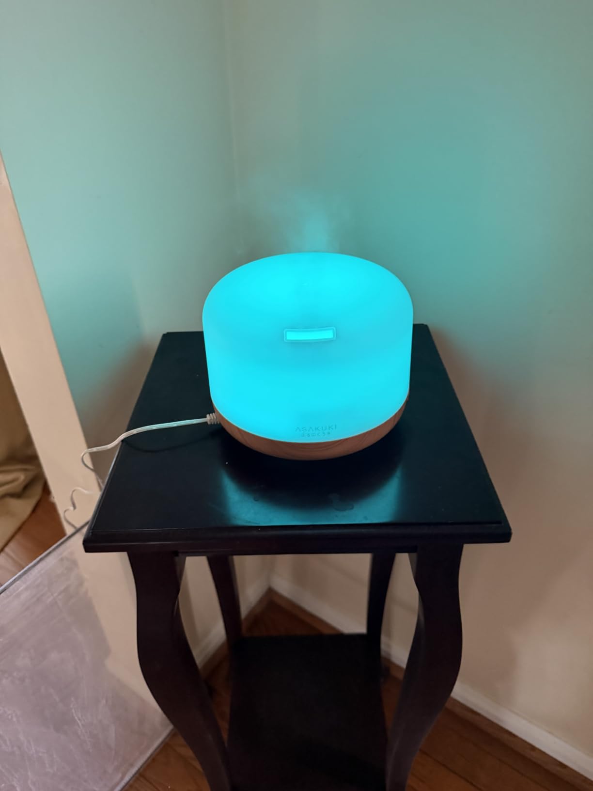 Essential Oil Diffuser, 300ml Aromatherapy Oil Humidifier, Ultrasonic Diffuser with 7 Colors LED Lights, 2 Mist Mode for Home Bedroom (Wood Grain) customer photo 1