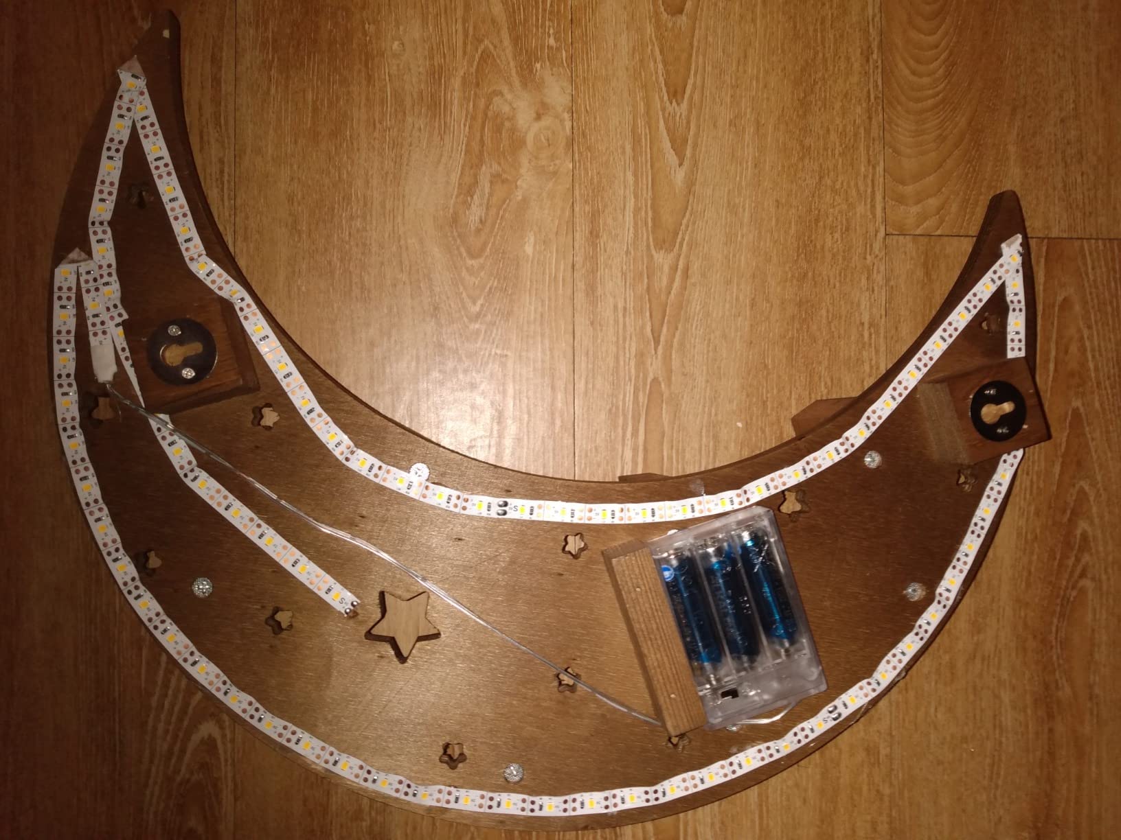 Crescent Moon Shelf with LED Lights - 15.7