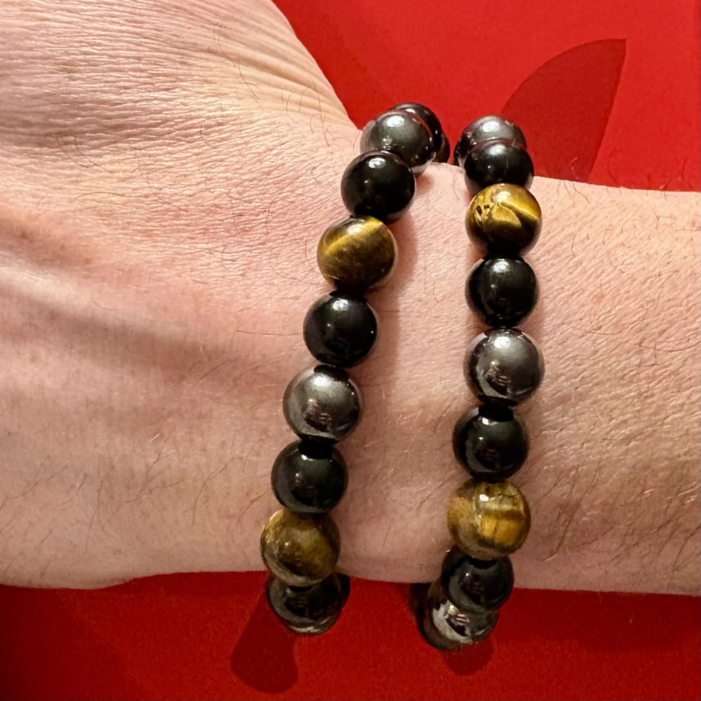 WFJ Black Obsidian Hematite Triple Protection Bracelets Set - Tiger Eye Beaded Natural Stone Bracelet for Men Women Gemstone (10MM) customer photo 2