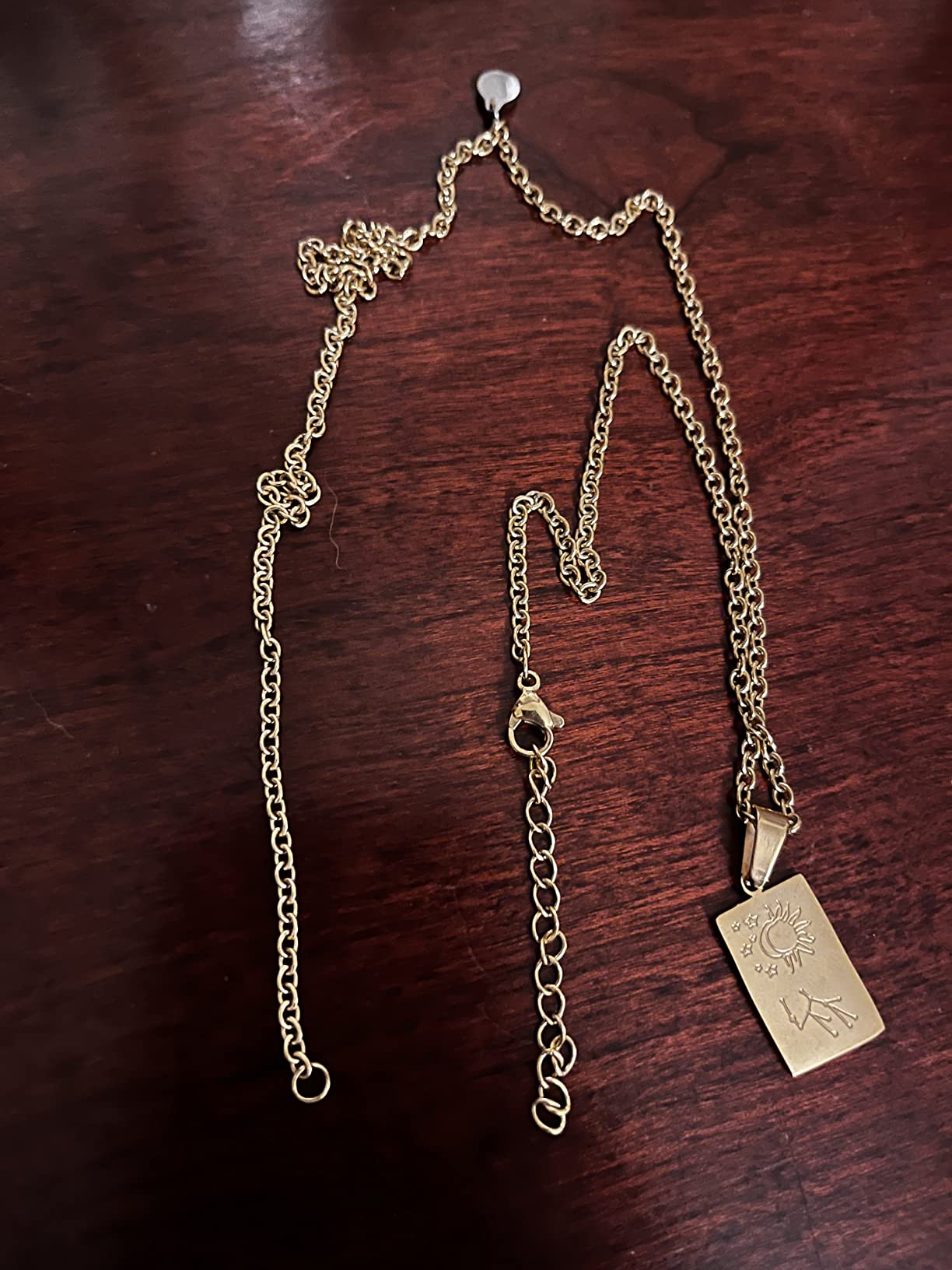 Zodiac Sign Necklace for Women Constellation Tarot Card Pendant Double Sided Gold Stainless Steel Waterproof NonTarnish Friendship Jewelry Gift customer photo 2