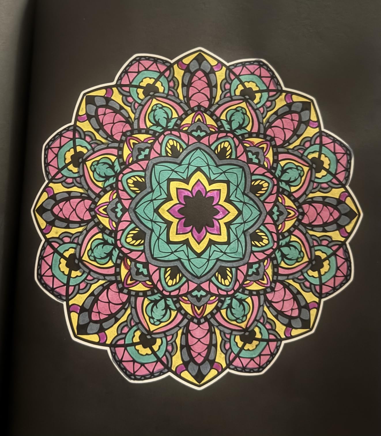 The Art of Mandala Adult Coloring Book: Over 100 mandalas (Dark Version) - Mandala coloring book for kids big mandalas to color for relaxation, easy mandalas for beginners customer photo 1