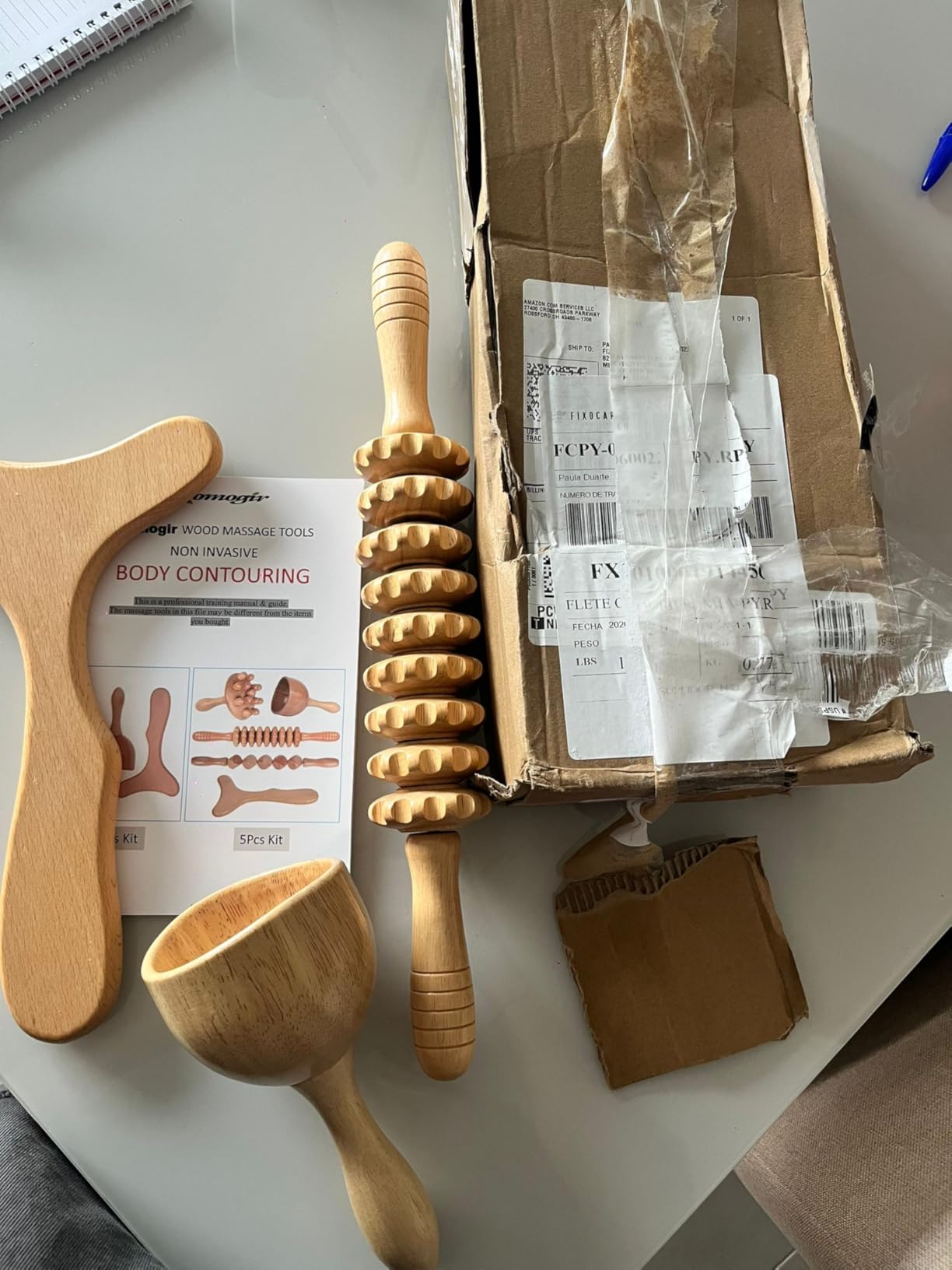 Komogir 3-in-1 Wood Therapy Massage Tools Lymphatic Drainage Massager Wooden Massager for Maderoterapia, Anti-Cellulite, Body Sculpting & Contouring customer photo 2