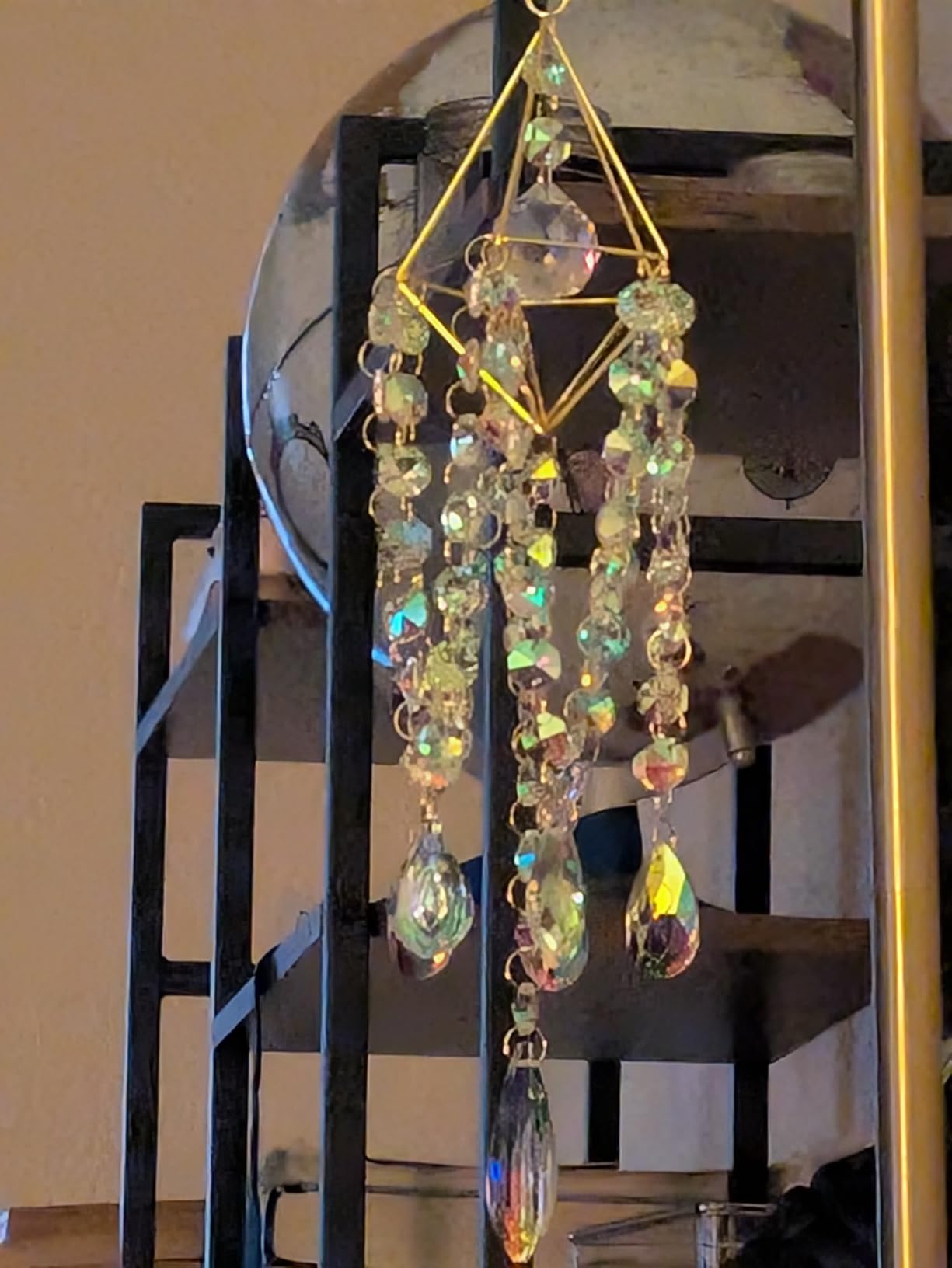 Crystal Suncatchers for Window Hanging Rainbow Maker Sun Catchers Indoor | Glass Wind Chime Garden Sun Catchers with Crystals Prisms, Whimsical Decor For Home, Handmade Gold Plated, With String & Hook customer photo 2