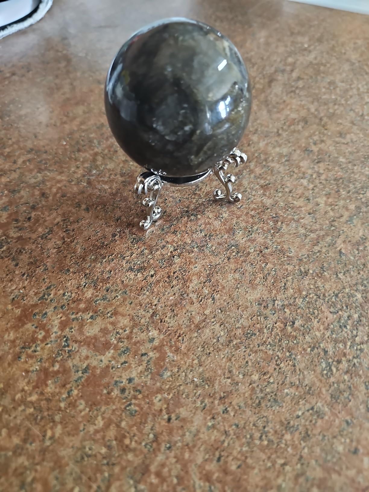 Natural Labradorite Sphere Rock Quartz Crystal Ball Healing Ornament Specimen + Pedestal (700g) customer photo 2