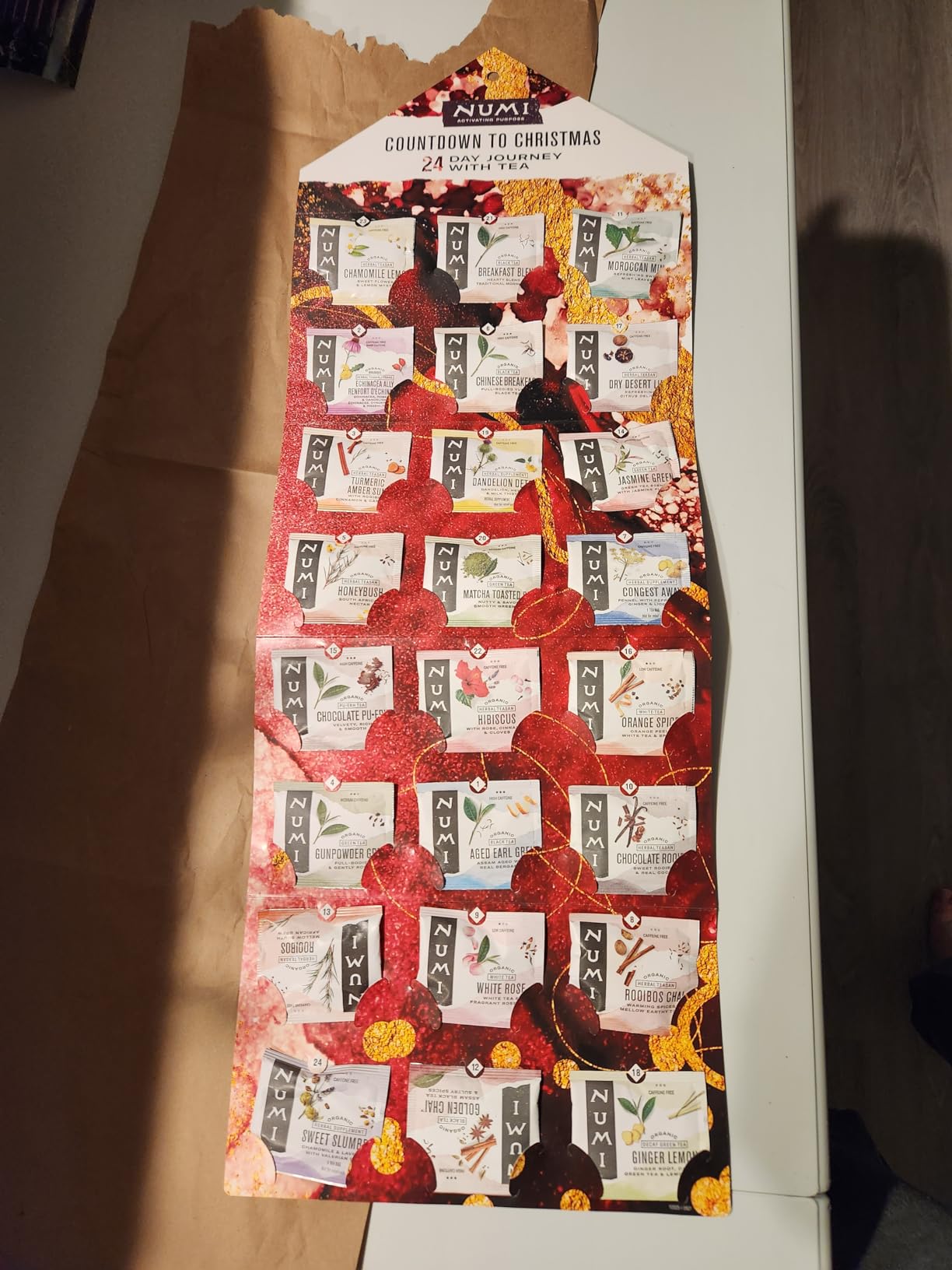 Numi Organic Tea Advent Calendar 2024, Countdown to Christmas, 24 Tea Bags, Gift Set customer photo 1