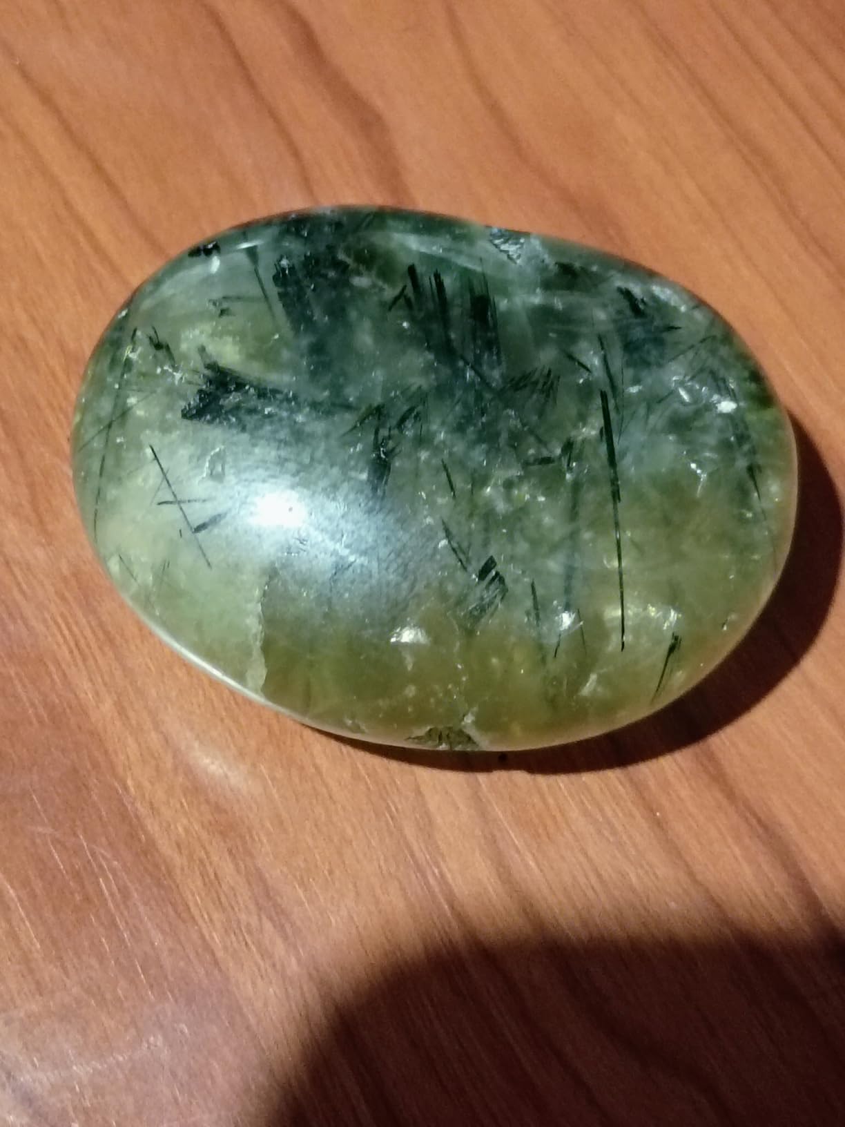 Prehnite Epidote Crystal Palm Stone, 45-50mm Large Healing Crystal | Natural Meditation Healing Stone for Good Luck, Positive Energy, Relaxation and Stress Relief - Gifts for Men Women customer photo 1