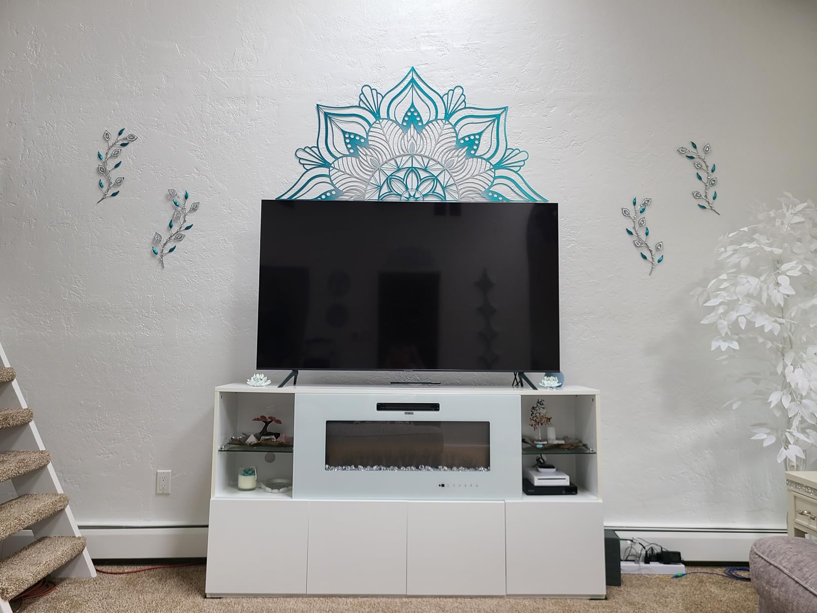 Resama Large Metal Mandala Wall Decor, Unique Lotus Flower Wall Art, Sacred Geometry Wall Sculpture, Waterproof Zen Boho Wall Hanging for Patio Bedroom Office Meditation Indoor Outdoor Decor (Black, 45