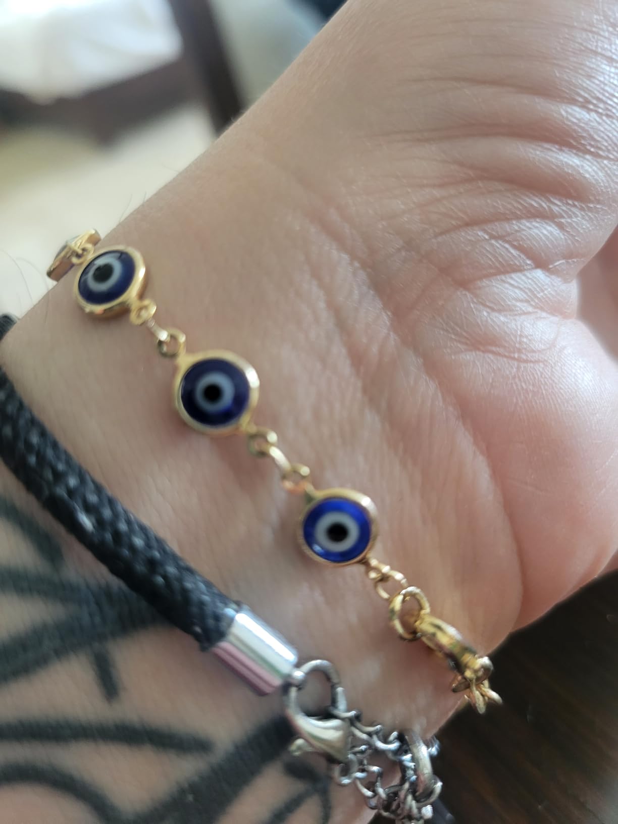 Barzel 18K Gold Plated Evil Eye Bracelet for Women - Made in Brazil customer photo 2