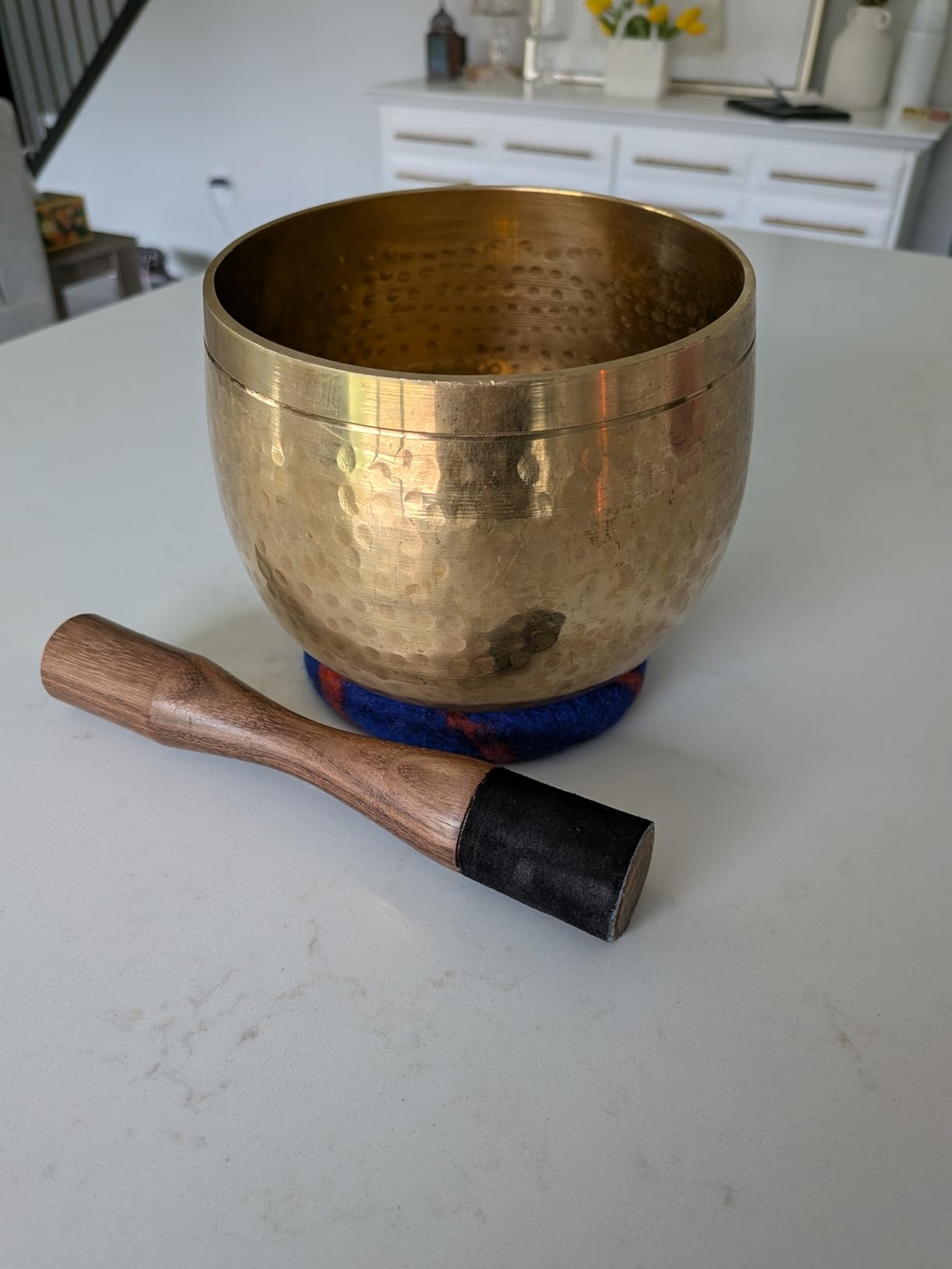 Relaehih Tibetan Singing Bowls Set-Hand-hammered in Nepal Sound Bowl for Meditation, Yoga, Chakra, Meditation Accessories, Unique Gifts for Women, Men (Blue, 5 inch) customer photo 1