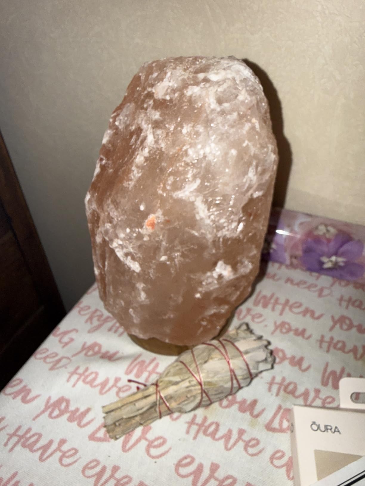 d'aplomb 100% Authentic Natural Himalayan Salt Lamp; Medium Hand Carved Natural Chunk Pink Crystal Rock Salt from Himalayan Mountains; Dimmer Cord; 7 lbs customer photo 1