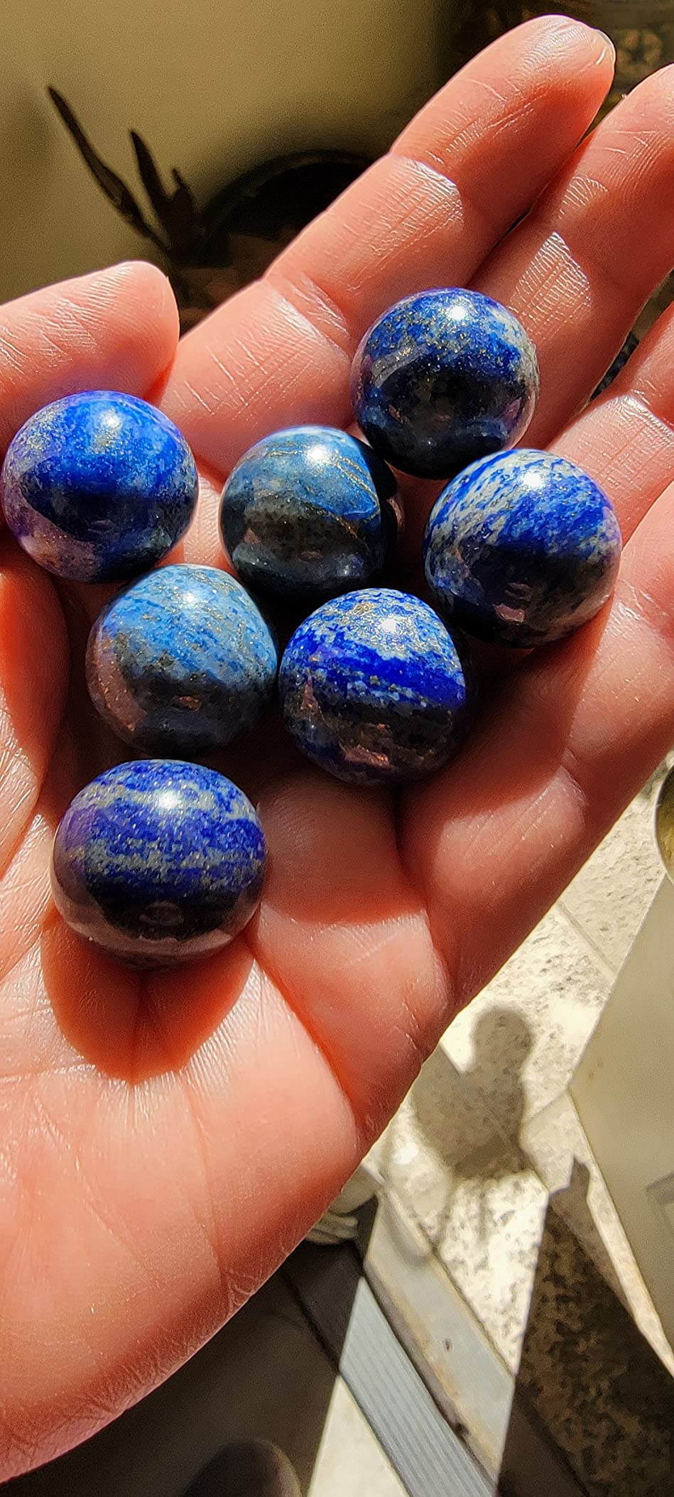 7 Pcs Natural Black Labradorite Crystal Sphere Ball,0.78 Inchs Feng Shui Chakra Aura Home Desk Decor Decorative Collection customer photo 1