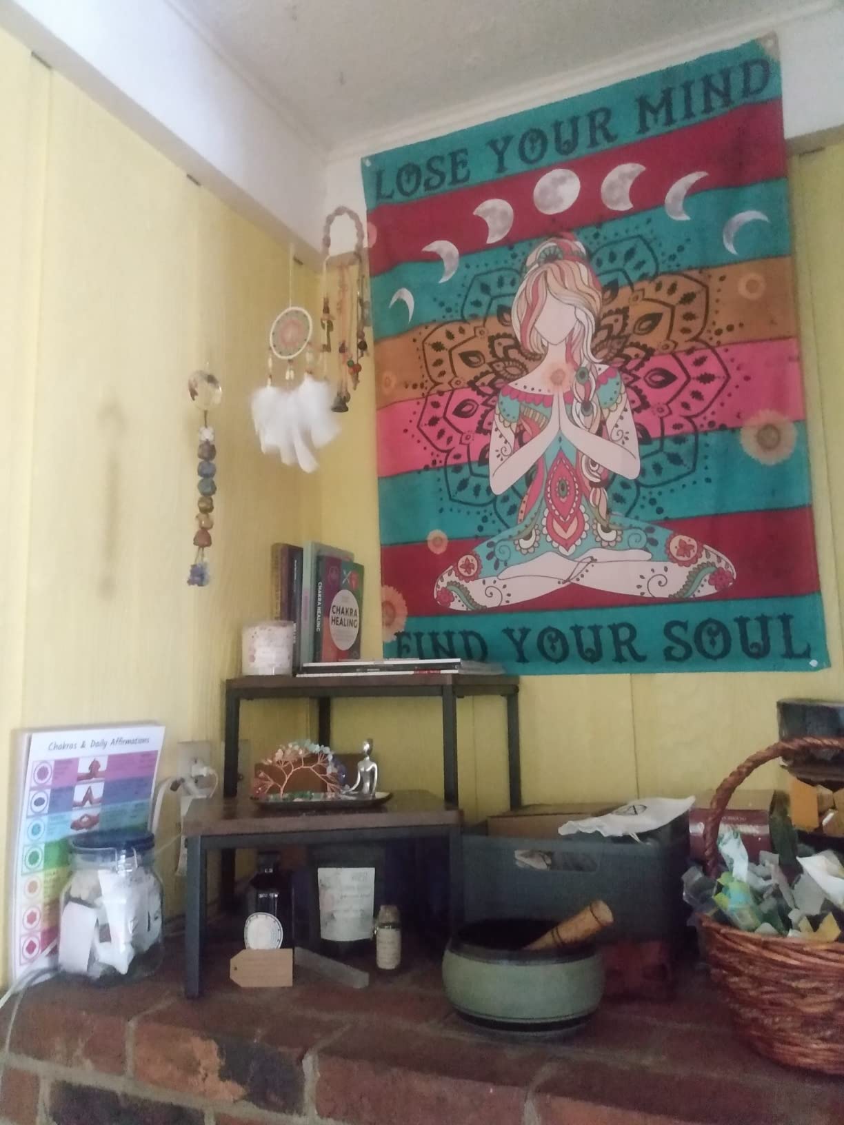 Wathon Chakra Meditation Tapestry Yoga Girl Mandala 30X40IN customer photo 2