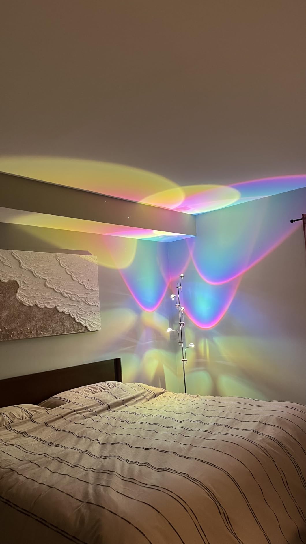 RGBW Halo Projector Floor Lamp - 4000K LED with Color Filters | Light and Shadow Mood Light - 5-Head Ambient Decor Lighting for Bedroom, Living Room - 73