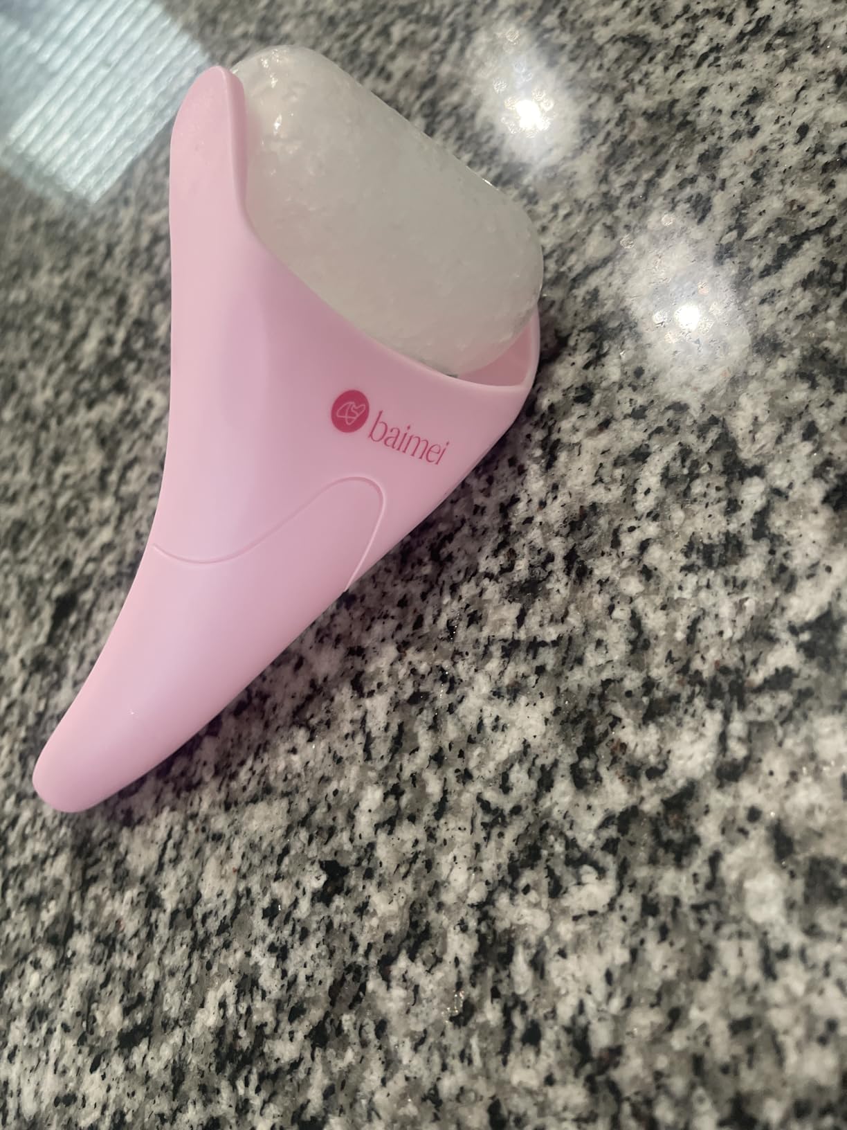 BAIMEI IcyMe Ice Roller for Face & Gua Sha Set, Depuff & Migraine Relief (Pink) customer photo 2