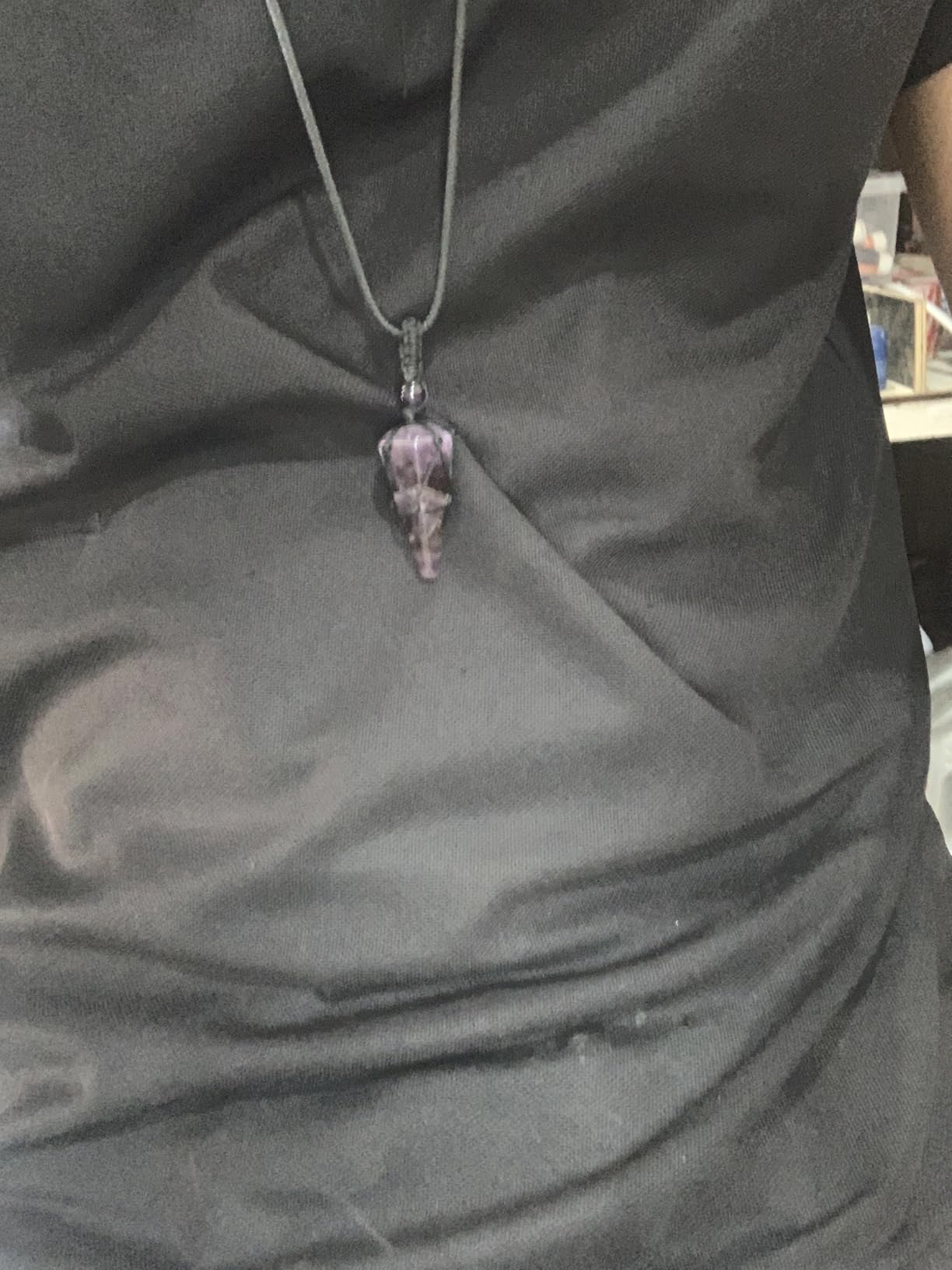 Healing Crystal Necklace for Men Jewelry Gift | Adjustable Black Rope Natural Gemstone Pendant customer photo 2