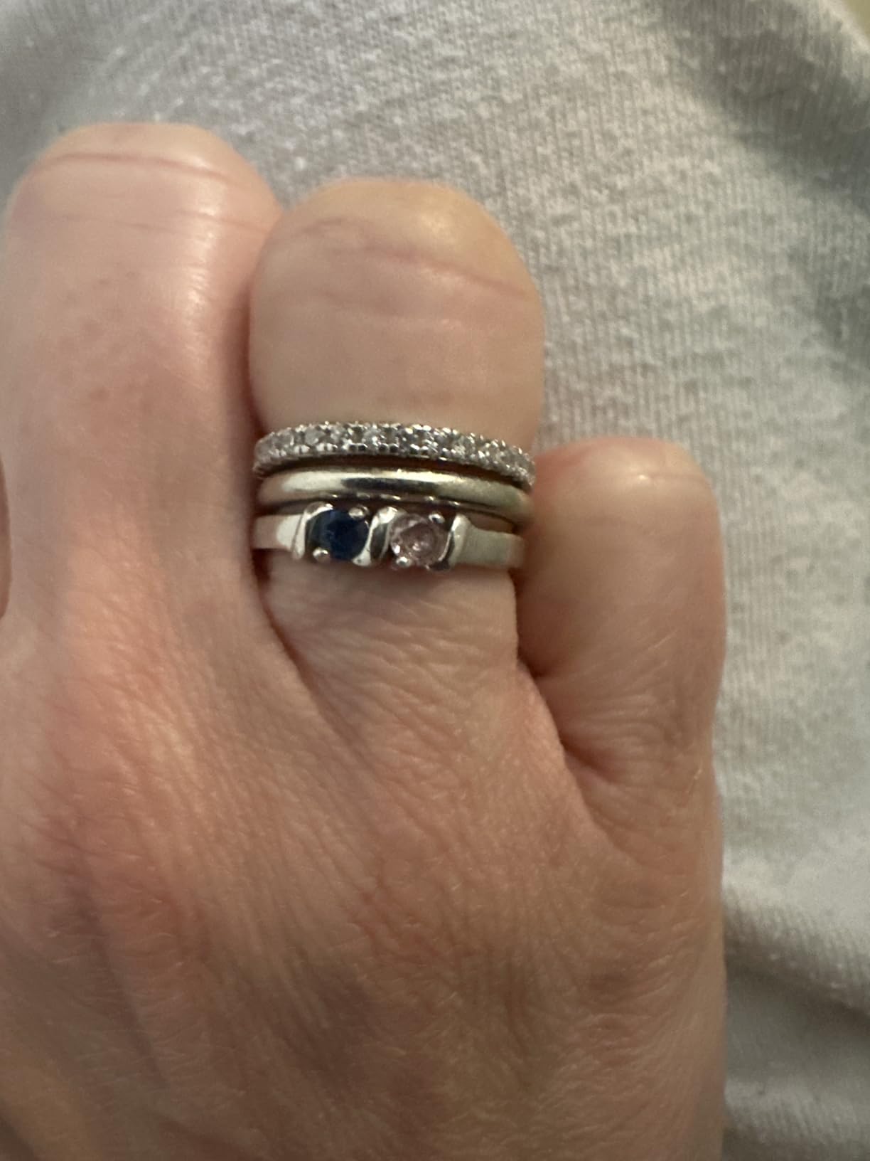 Personalized Name 1-5 Birthstone Rings for Women Sterling Silver customer photo 1