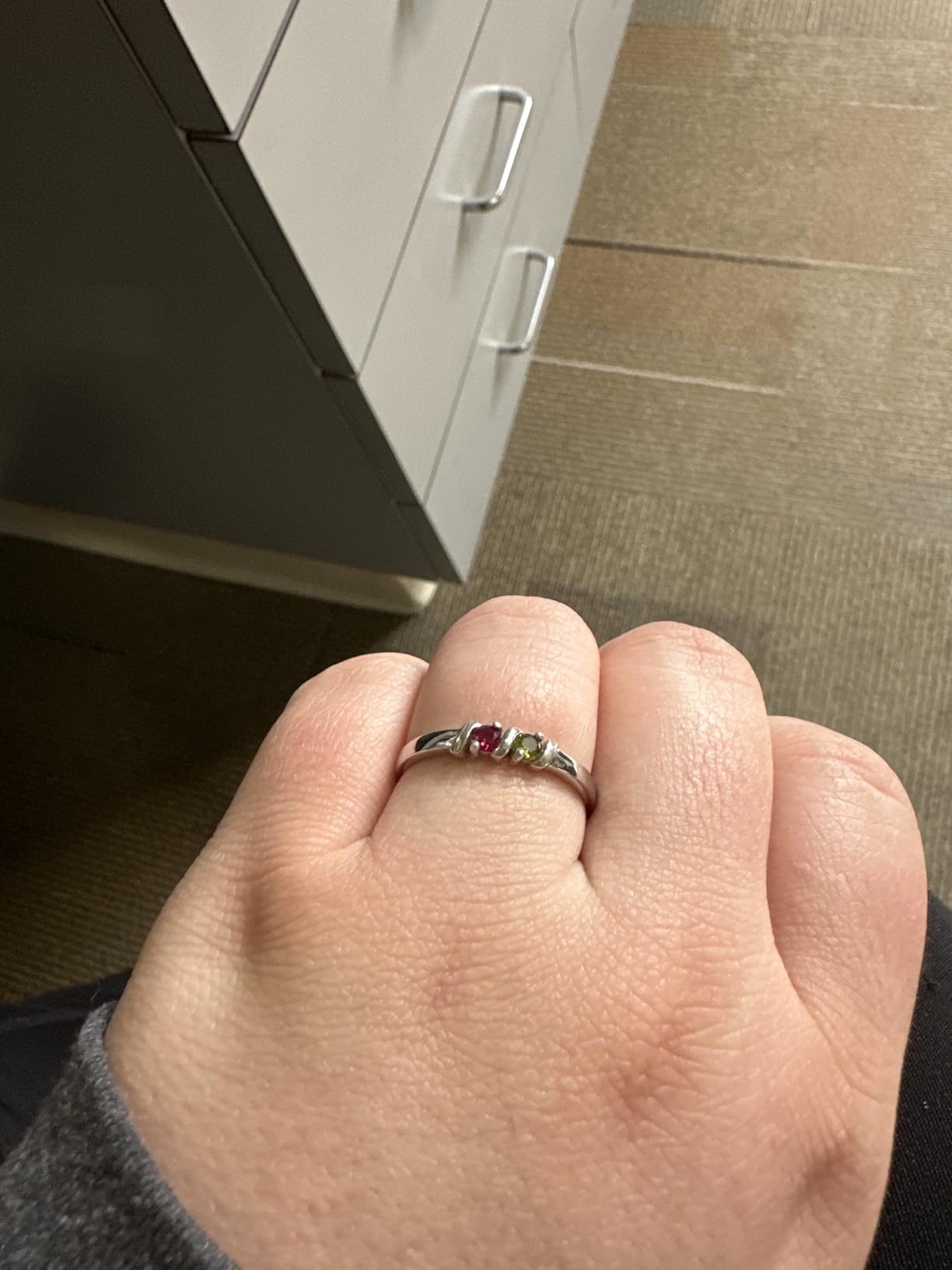 Personalized Name 1-5 Birthstone Rings for Women Sterling Silver customer photo 2