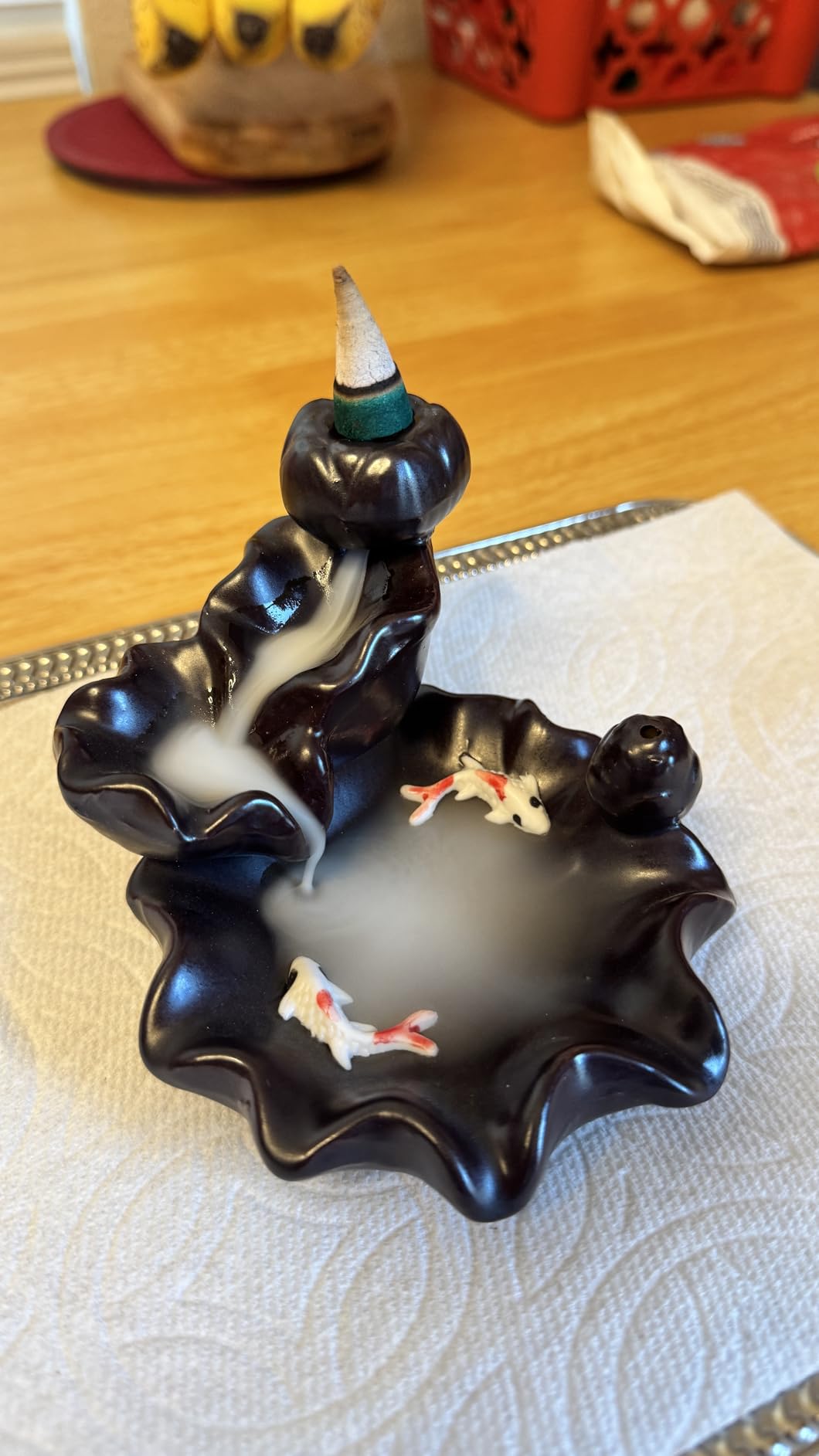 Ceramics Lotus Flower Incense Burner, Aromatherapy, Home Decor customer photo 1
