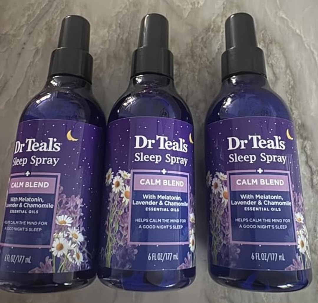 Dr Teal's Calm Blend Spray with Melatonin, Lavender & Chamomile Essential Oils, 6 fl oz (Pack of 3) customer photo 1