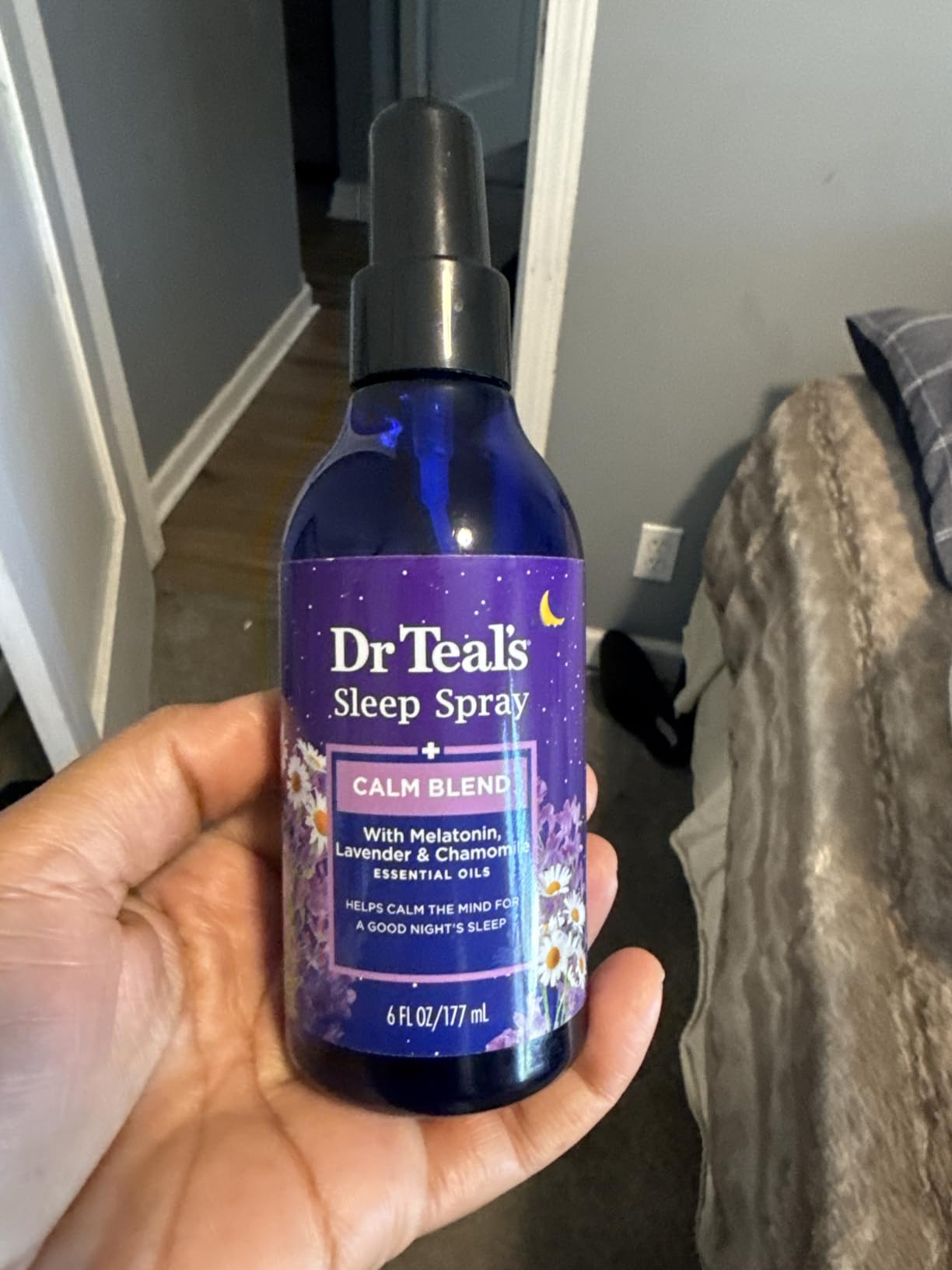 Dr Teal's Calm Blend Spray with Melatonin, Lavender & Chamomile Essential Oils, 6 fl oz (Pack of 3) customer photo 2