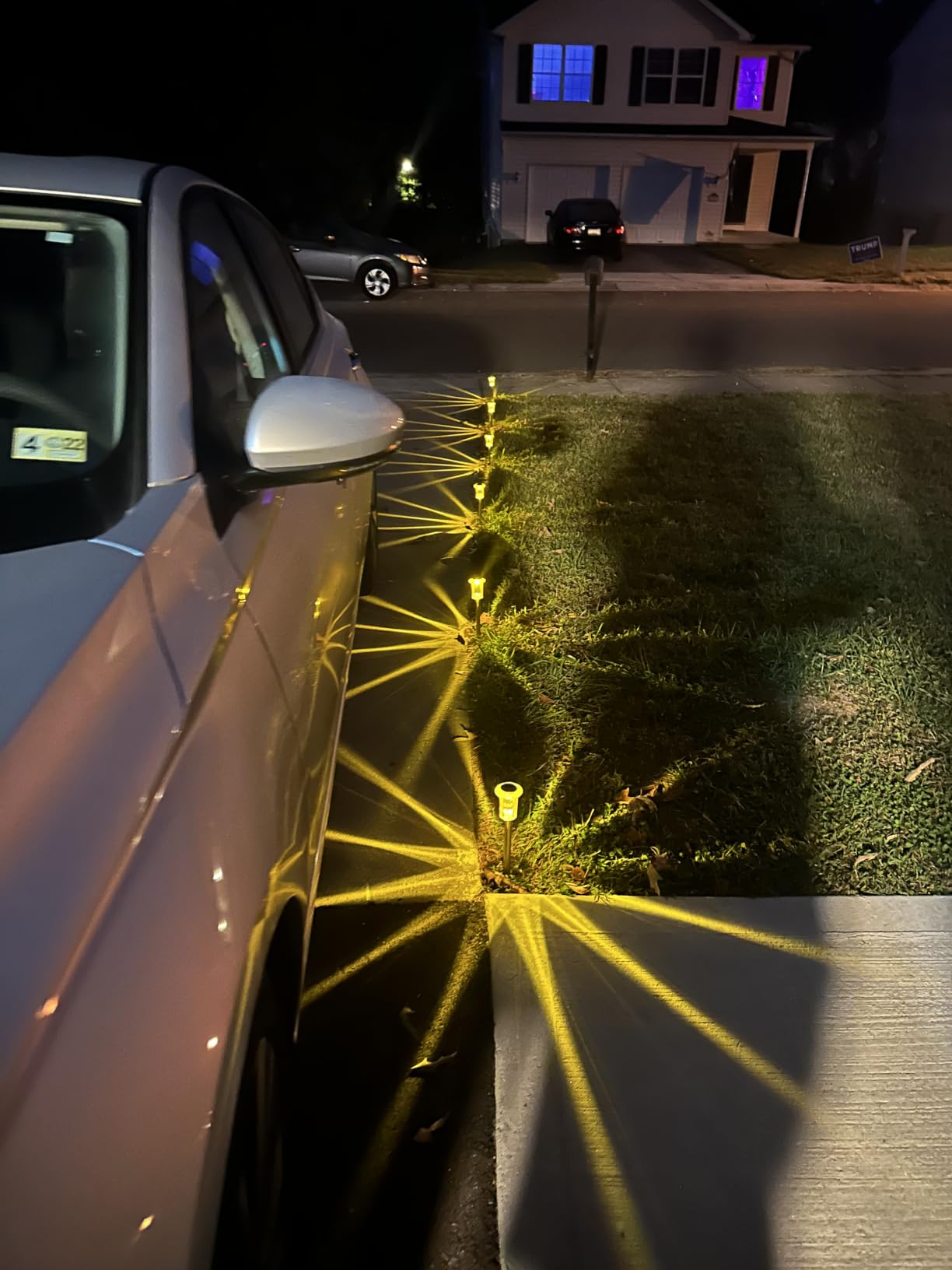 DenicMic Solar Lights Outdoor 10 Pack Waterproof 6000K Cold White LED Stainless Steel Stake Outside Lights for Yard Pathway Garden Driveway Walkway Landscape Path Lighting customer photo 2