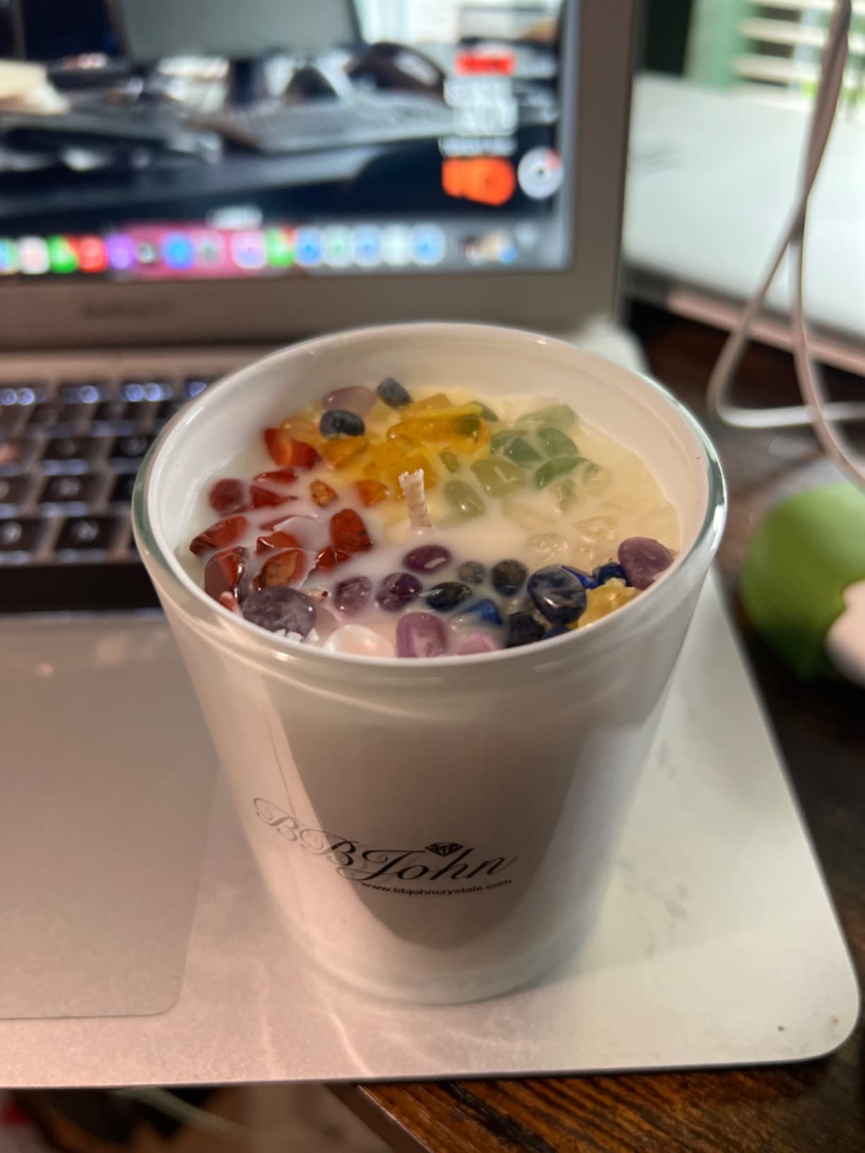 Chakra Crystal Candle - Manifestation Intention - Healing Crystals Gemstones - Seven Chakras Stones - Meditation - Spiritual Aromatherapy - Stress Relief, Relaxing & Balance - Natural Soy Wax customer photo 1