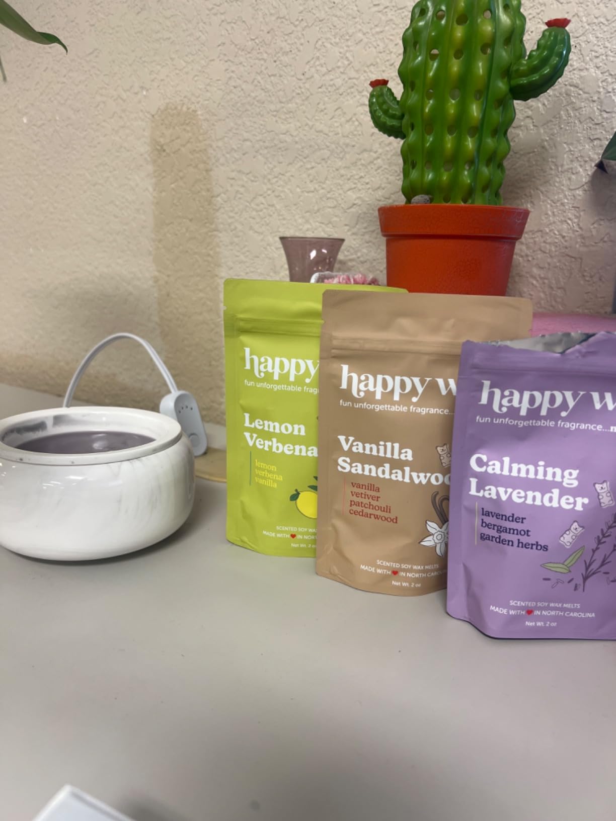 Happy Wax Vanilla Lovers Collection: Natural, Non-Toxic Scented Soy Wax Melts - Total 6oz Variety Pack: Vanilla Bean Latte, Vanilla Sugar, Vanilla Sandalwood customer photo 1