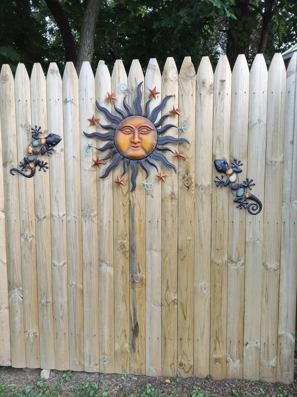 LIFFY Sun Metal Outdoor Wall Decor - 3D Sun Moon Metal Wall Sculpture - Hanging Decoration Gift Ideal for Celestial Decor Home Accent, Bedroom, Garden, Patio, Farmhouse - Lively and Vibrant customer photo 1
