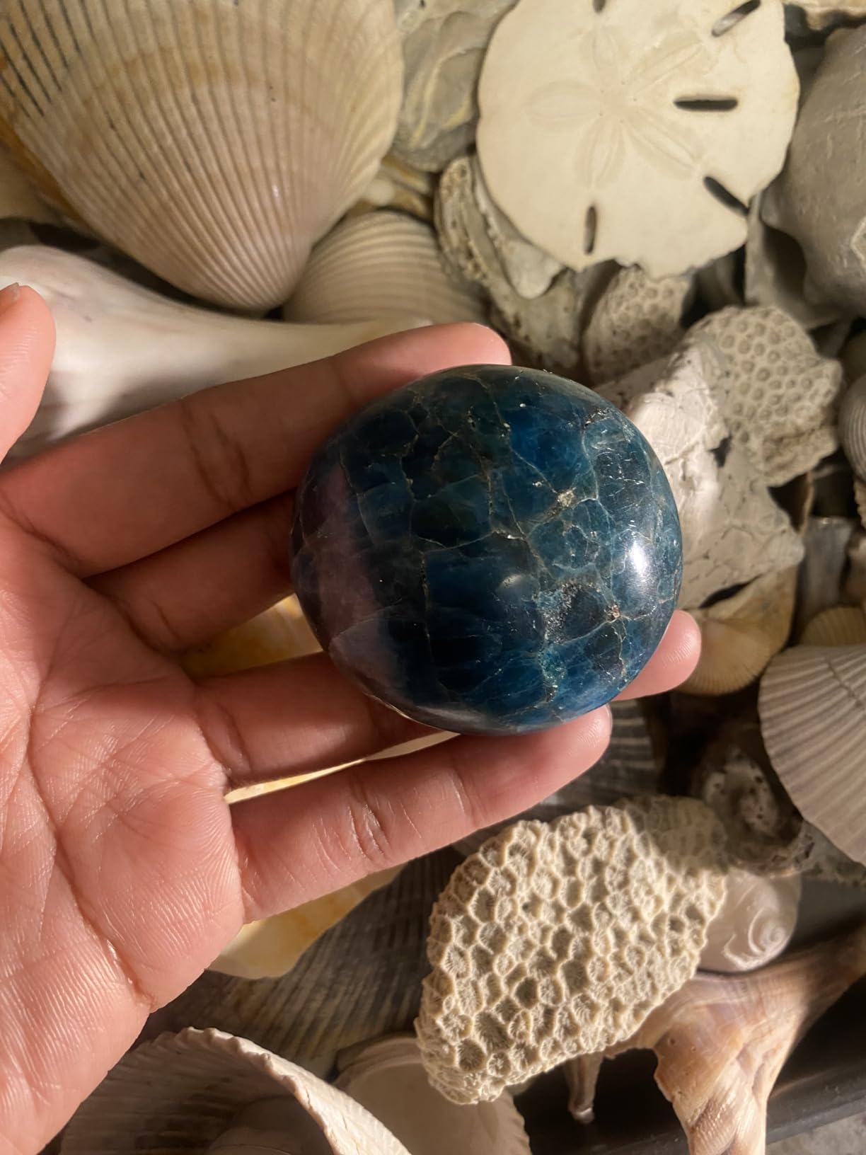 KALIFANO Palm Stone with Healing & Calming Effects - AAA+ Grade High Energy Worry Stone with Information Card - Reiki Crystal Used for Courage (Family Owned and Operated) customer photo 1