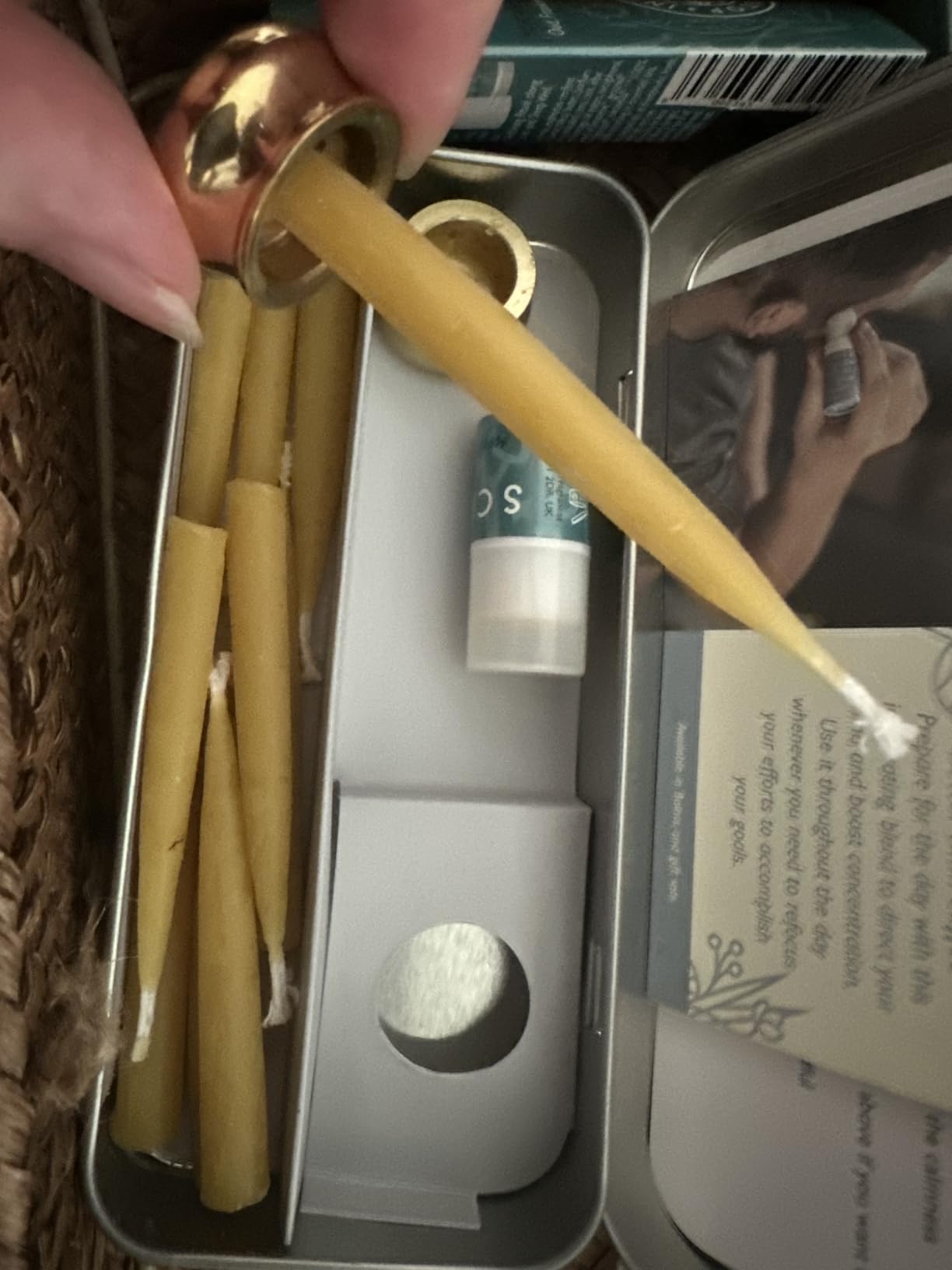 Scentered Yoga Meditation Kit - Aromatherapy Balm & Natural Beeswax Candles Set for Mindfulness - 12x Beeswax Candles with Brass Holder & Essential Oil Balm - Self-Care Gifts for Women customer photo 2