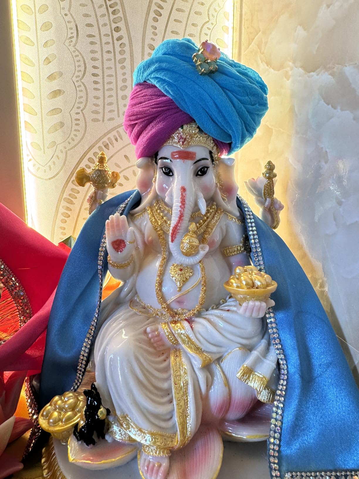 alikiki Hindu God Ganesh Chaturthi Figurine - 8.4
