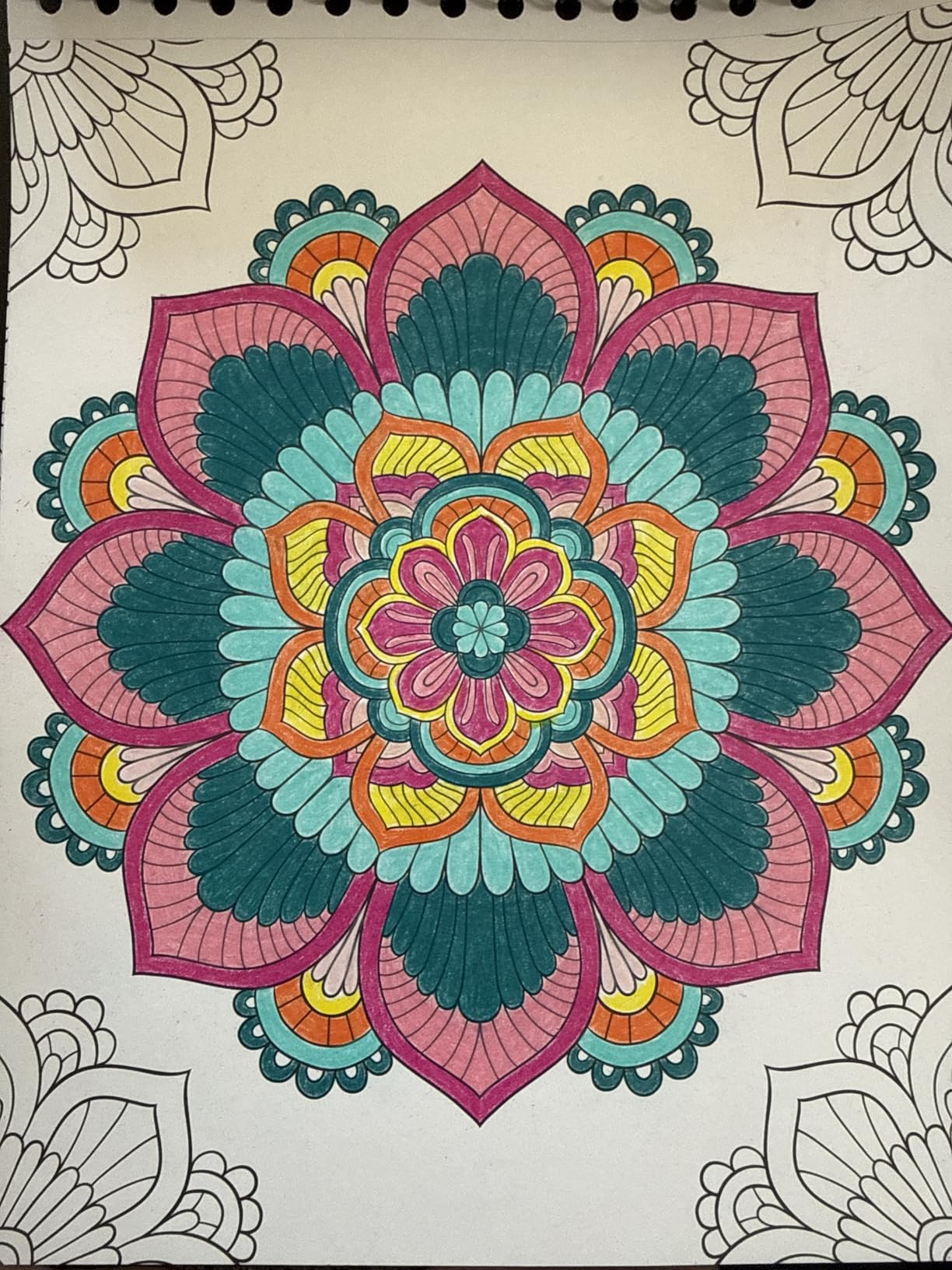 ColorIt Mandalas Volume VII Spiral Bound Adult Coloring Book with 50 Mandala Patterns for Relaxation and Stress Relief - Includes Perforated Pages, Thick Paper, Hardback Covers, and Blotter Page customer photo 1