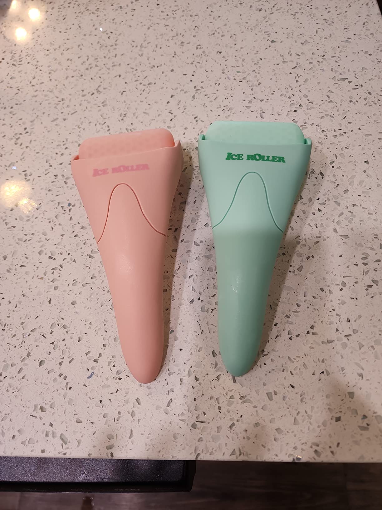 2 Pack Ice Roller for Face and Body Massage, Facial Roller Skin Care Tool for Reduce Wrinkles and Puffiness, Migraine Pain Relief and Skin Tighten, Cold Therapy for Cooling and Calming.(Pink+Green) customer photo 1