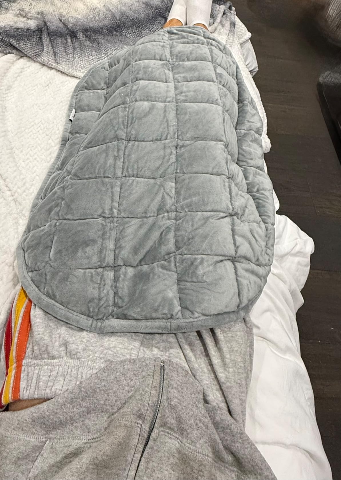 Kivik Weighted Lap Blanket, 7 lbs Weighted Lap Pad for Adults, Small Travel Weighted Blanket for Relaxation, Portable & Breathable, Grey, 24