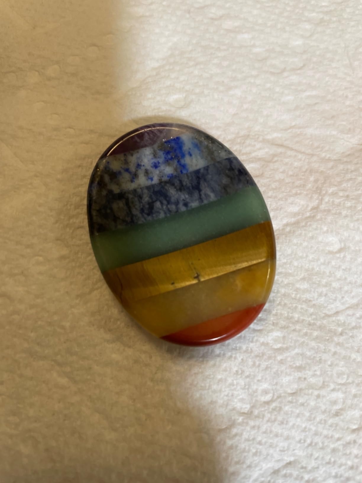 Marrywindix 2 Packs Natural Thumb Worry Stone Set 7 Chakra Crystals Healing Stones for Anxiety Stress Relief Meditation Crystal Therapy customer photo 2