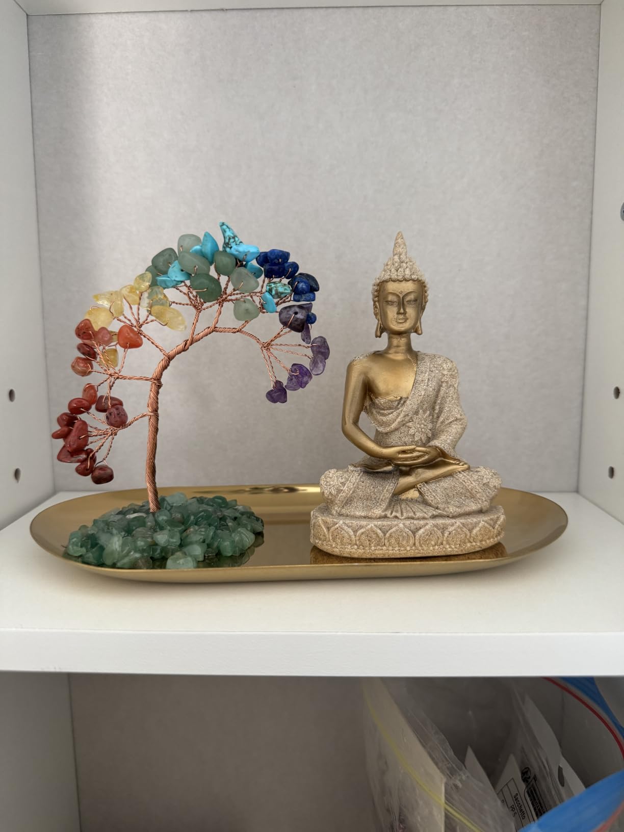 INNOLITES 7 Chakra Crystal Tree and Buddha Statue Set, Yoga Meditation Decor, Money Tree and Buda Statues for Home Living Room Office Shelf Decoration Wealth and Luck customer photo 1