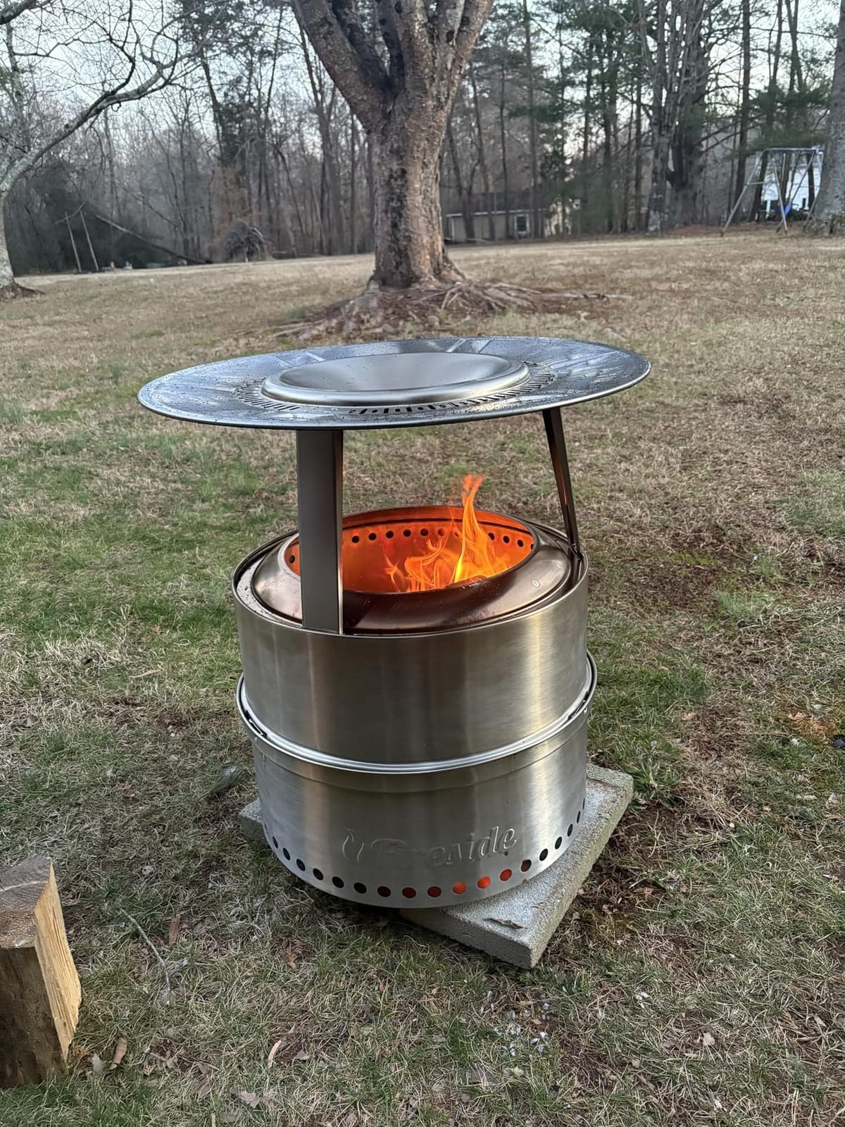TURBRO 19 Inch Smokeless Fire Pit for Outdoor Wood Burning, Portable Stainless Steel Camping Stove with Stand, Removable Ash Pan, Waterproof Storage Bag, Unique Nested Design, Pluto R19-PG customer photo 1