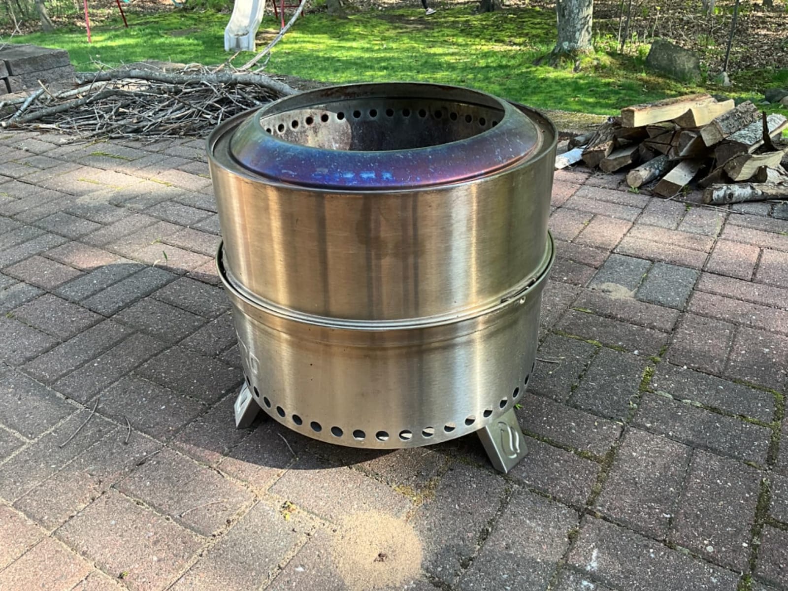 TURBRO 19 Inch Smokeless Fire Pit for Outdoor Wood Burning, Portable Stainless Steel Camping Stove with Stand, Removable Ash Pan, Waterproof Storage Bag, Unique Nested Design, Pluto R19-PG customer photo 2