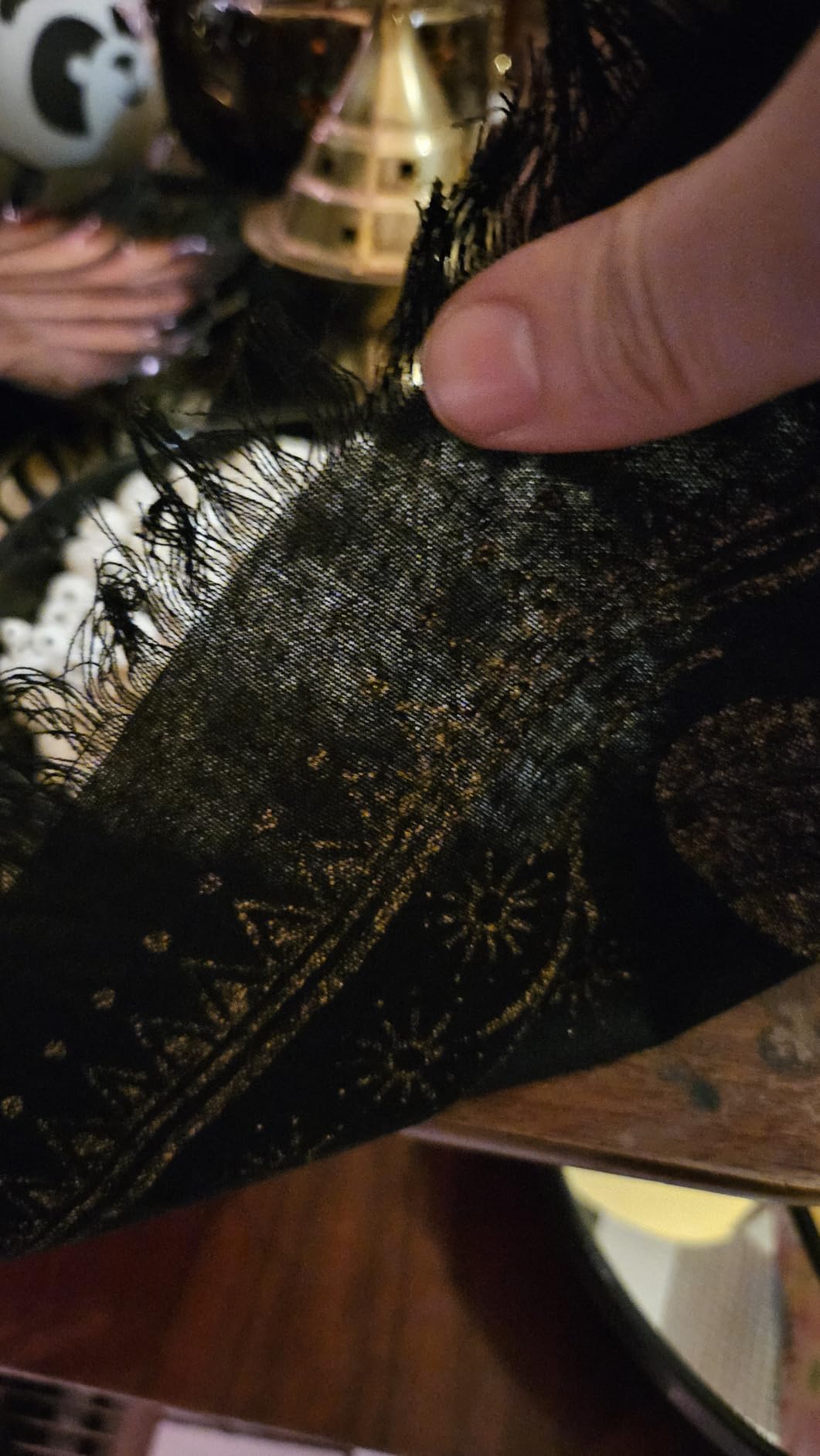 Indian Consigners Snake Altar Tarot Table Cloth Witchcraft Spread Cotton Tarot Spread Black Gold 18 Inch customer photo 2