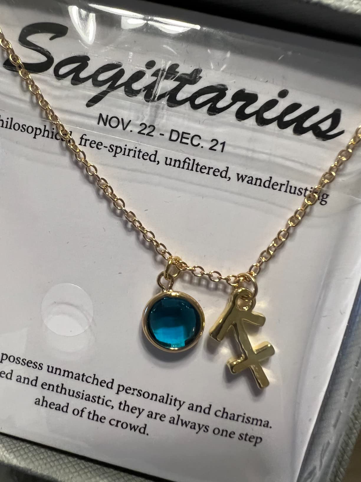 14k Gold Plated Zodiac Birthstone Crystal Pendant Necklace, Horoscope Sign Charm Necklace for Women Birthday Gift customer photo 1