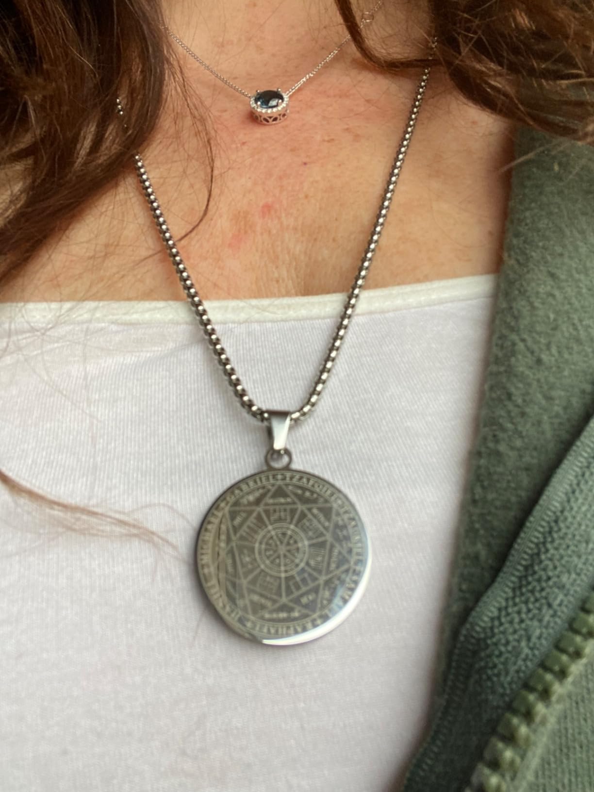 Seven Archangels Pendant Necklace for Men Women Protection Amulet | Stainless Steel Seal of the Seven Archangels Medallion Talisman, St Michael Religious Jewelry Gift, Adjustable Chain Medal customer photo 2