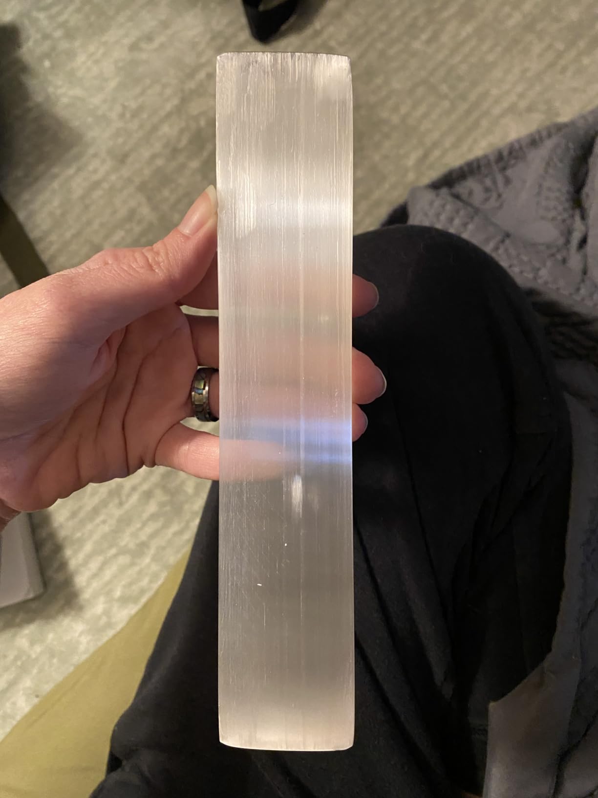 Wish Well Large Selenite Charging Plate, 7.5 Inches Selenite Crystal Plate | Ideal for Cleansing and Recharging Crystals and Healing Stones, Reiki, Meditation, Protection Crystal, Spiritual Gift & Decor customer photo 2
