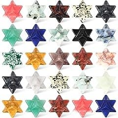 Nuenen 25 Pieces Merkaba Star Crystal Worry Stones Bulk 0.7 Inch Mini Crystals and Healing Stone Carved Merkaba Star Gemstone Chakra Stones customer photo 1