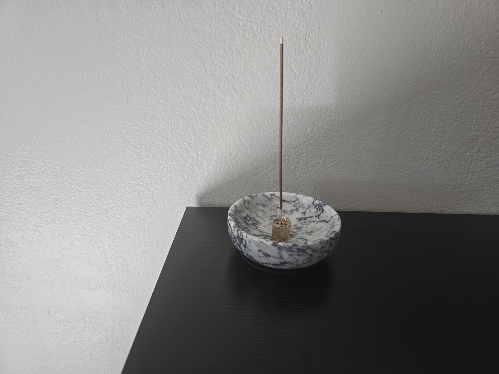 Vrupin Natural Marble Incense Burner, Handmade Incense Stick Incense Burner Reflux Burner, Ideal for use in Meditation, Incense Smokers and Decoration (Black) customer photo 1